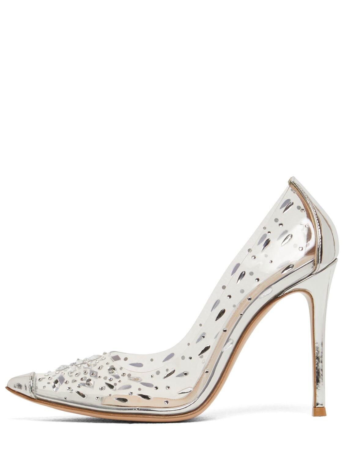 Gianvito Rossi 105mm Plexi And Metallic Leather Pumps in Natural | Lyst