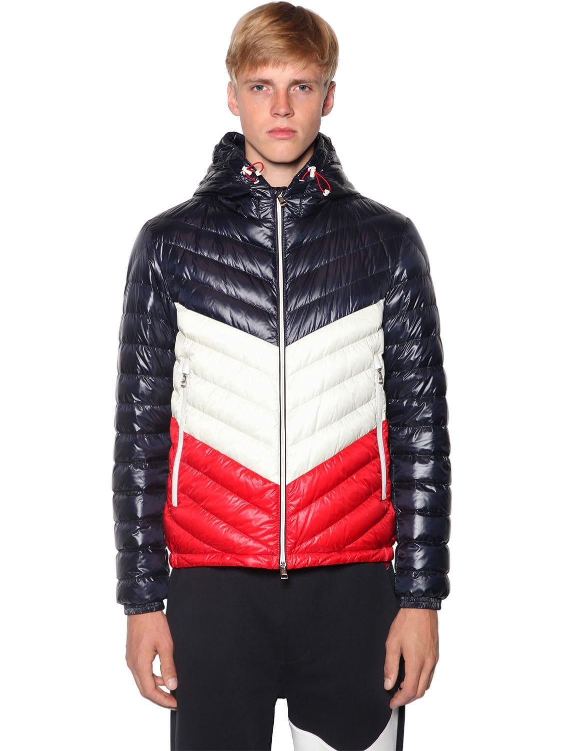 Moncler Chevron-quilted Down Puffer Jacket in Blue for Men | Lyst