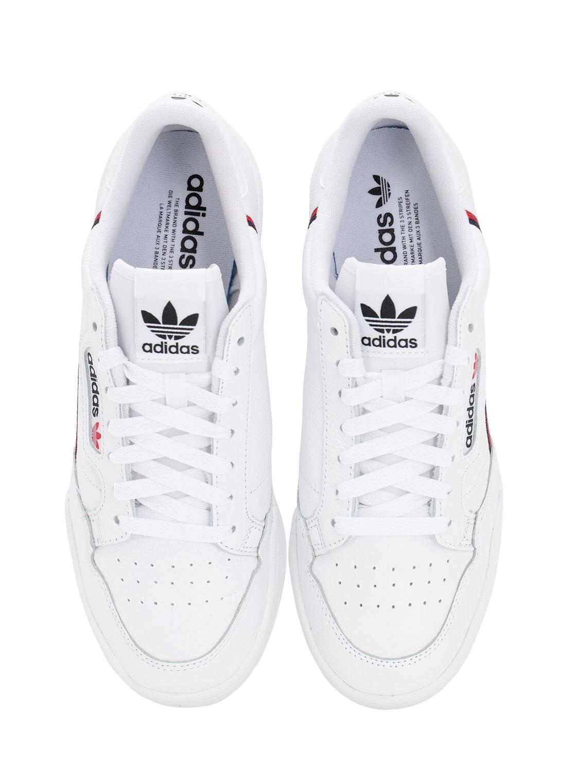 adidas Originals Continental 80 Leather Sneakers in White/Red (White) for Men - Lyst