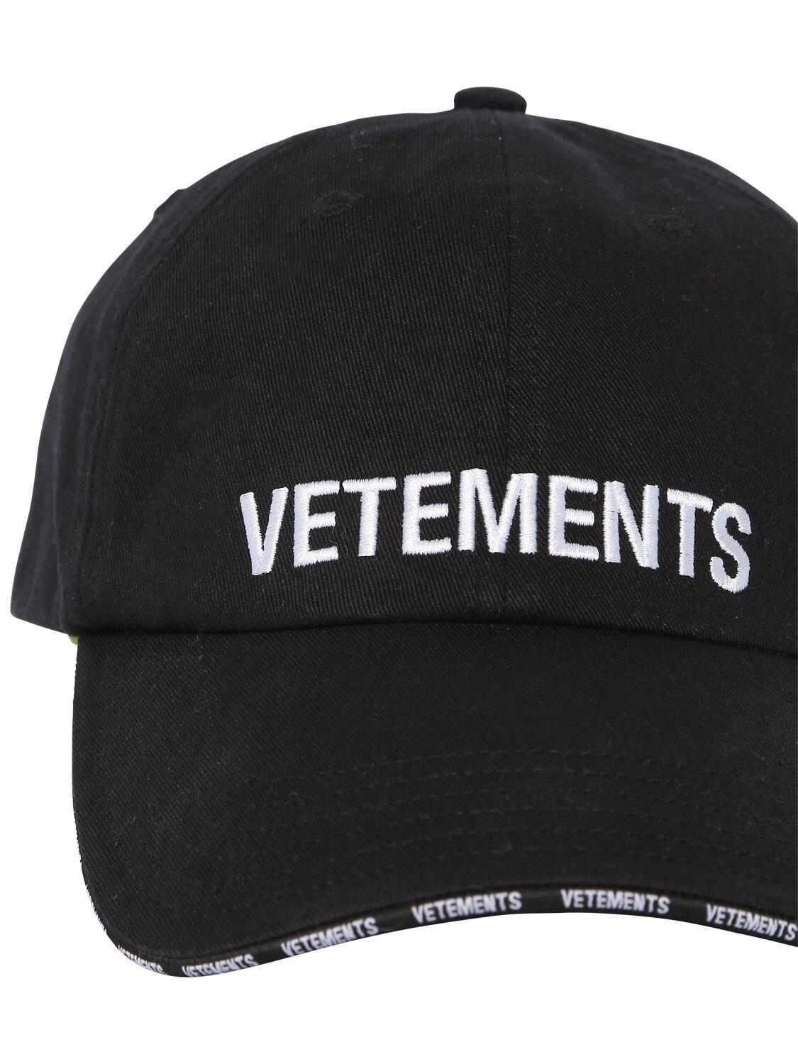 Vetements Logo Embroidered Distressed Baseball Cap in Black for Men - Lyst