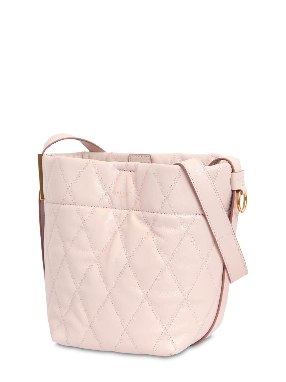 Givenchy Mini Gv Quilted Leather Bucket Bag in Light Pink (Pink) - Lyst