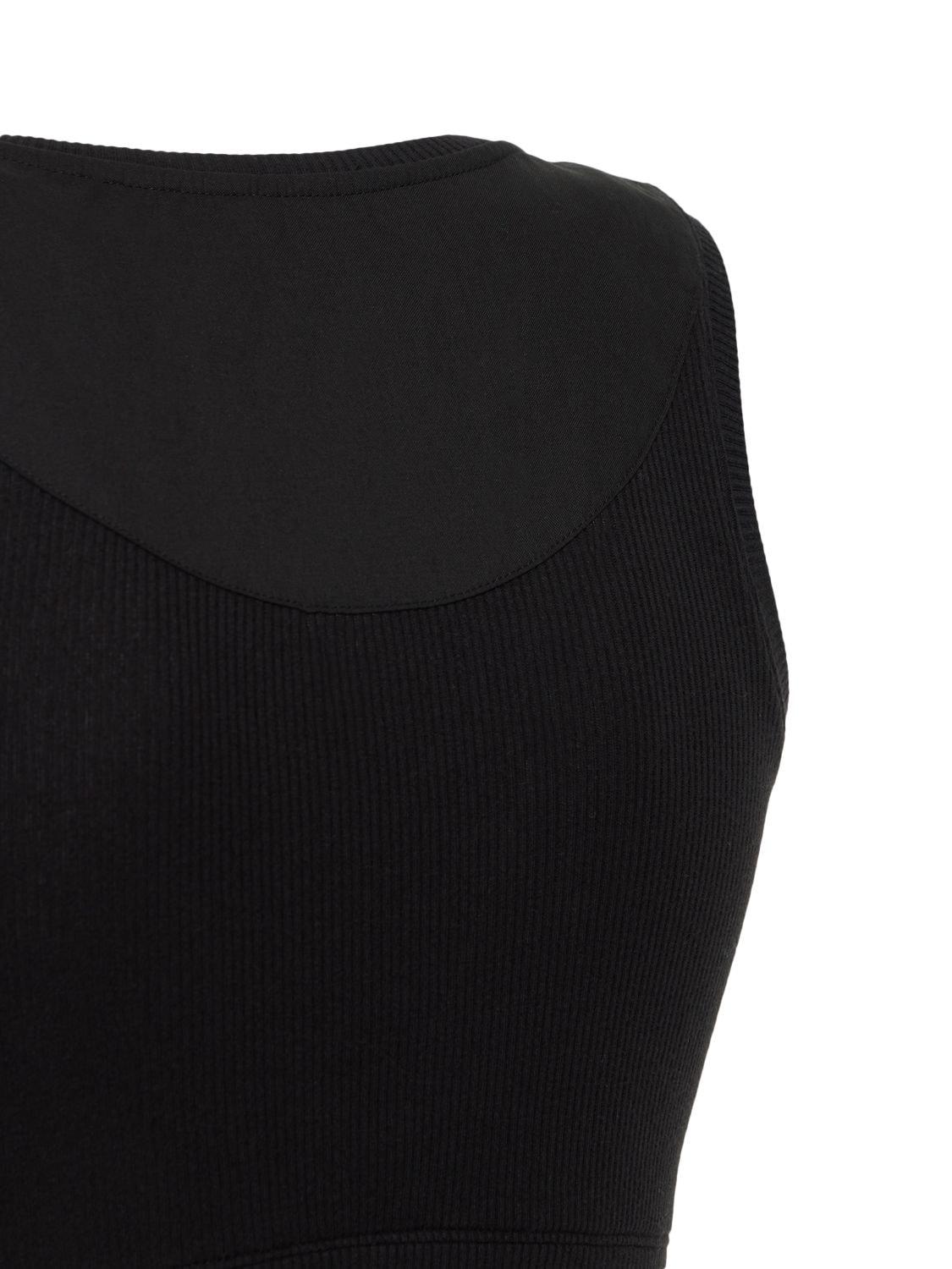 Anagram cropped cotton-blend tank top in black - Loewe