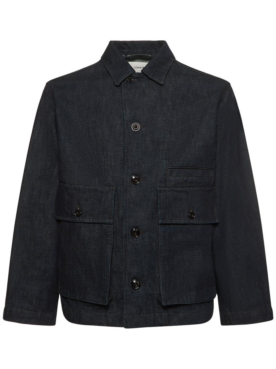 Lemaire Boxy Cotton Denim Jacket in Blue | Lyst