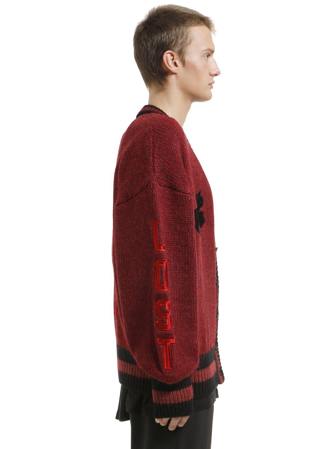 Yeezy Wool Alpaca Angora Graphic Cardigan Scorpio Ink in Brick (Red) for  Men - Lyst