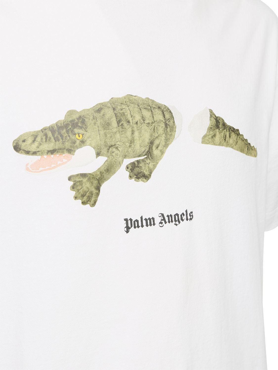 Palm Angels Baumwolle T-Shirt mit Krokodil-Print in Weiß für Herren - Lyst