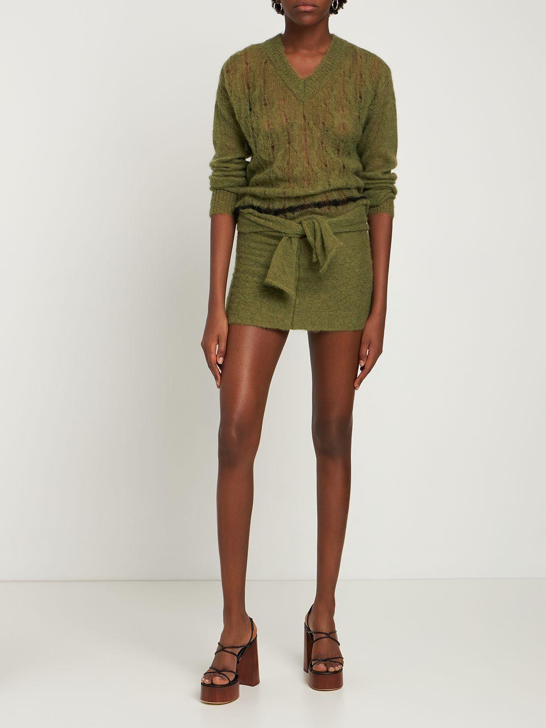 GIMAGUAS Aconcagua Knitted Mini Skirt in Green | Lyst