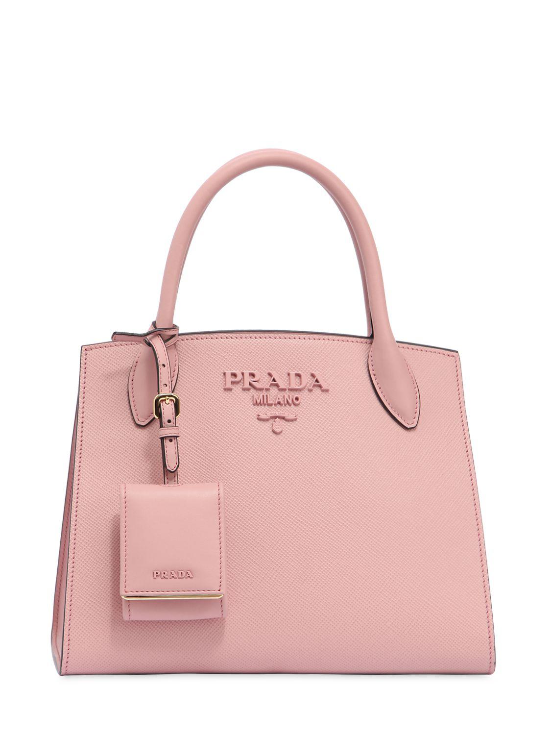 Prada Borsa Piccola "monochrome" In Pelle Saffiano in Pink | Lyst