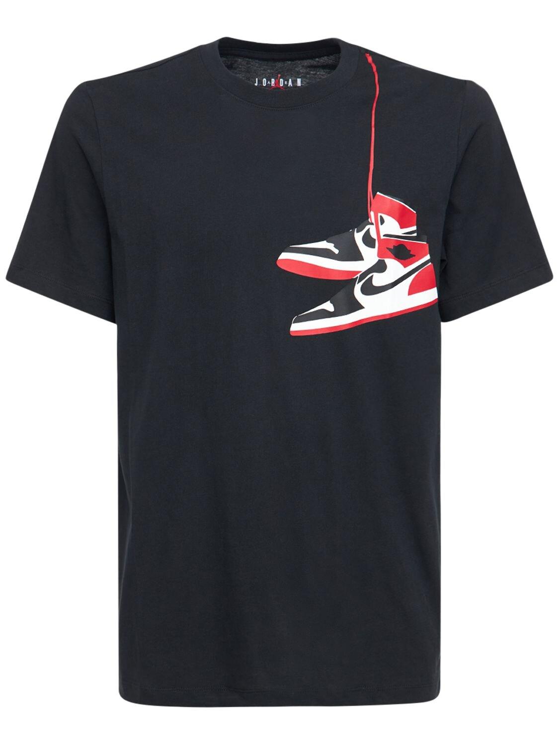 Donau tarwe Spookachtig Nike Jordan Aj1 Shoe Print Cotton T-shirt in Black for Men | Lyst