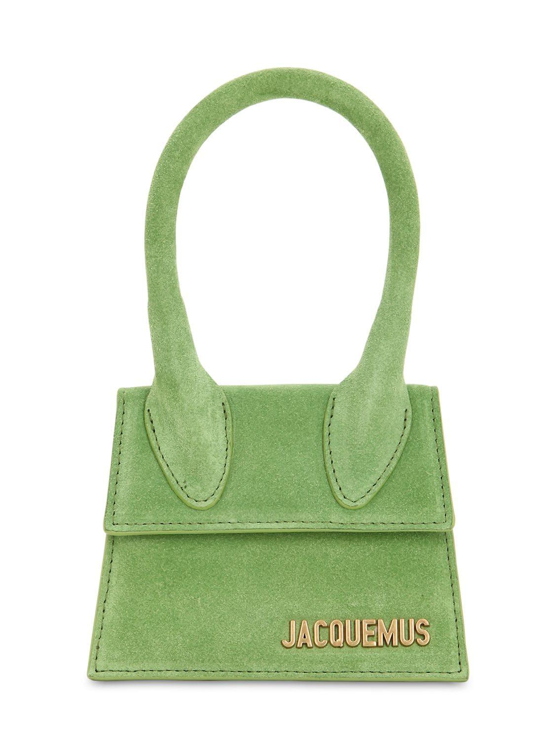 Jacquemus Le Chiquito Mini Suede Bag in Green