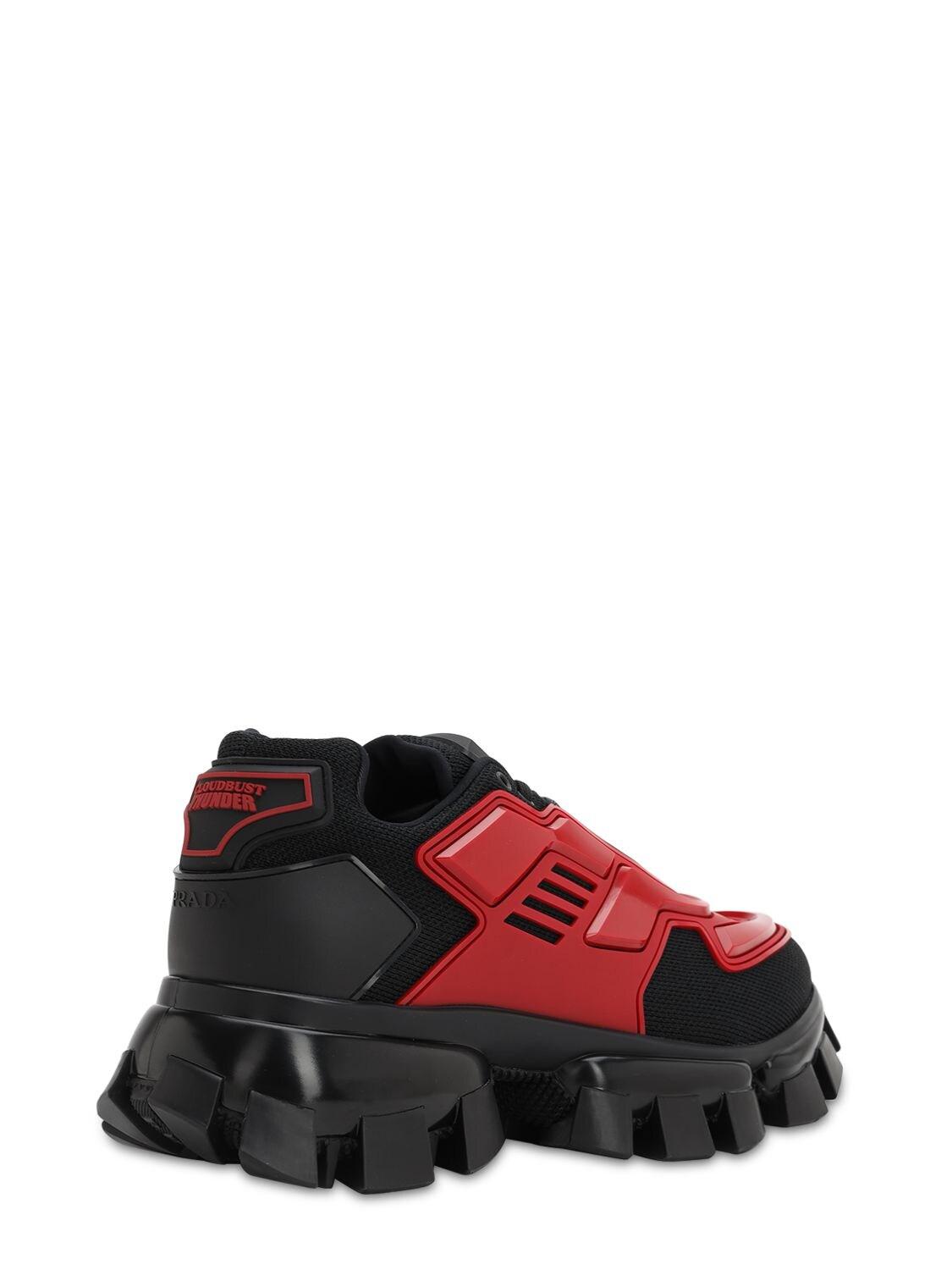 Prada Rubber Cloudbust Thunder Sneakers in Black/Red (Red) for Men ...