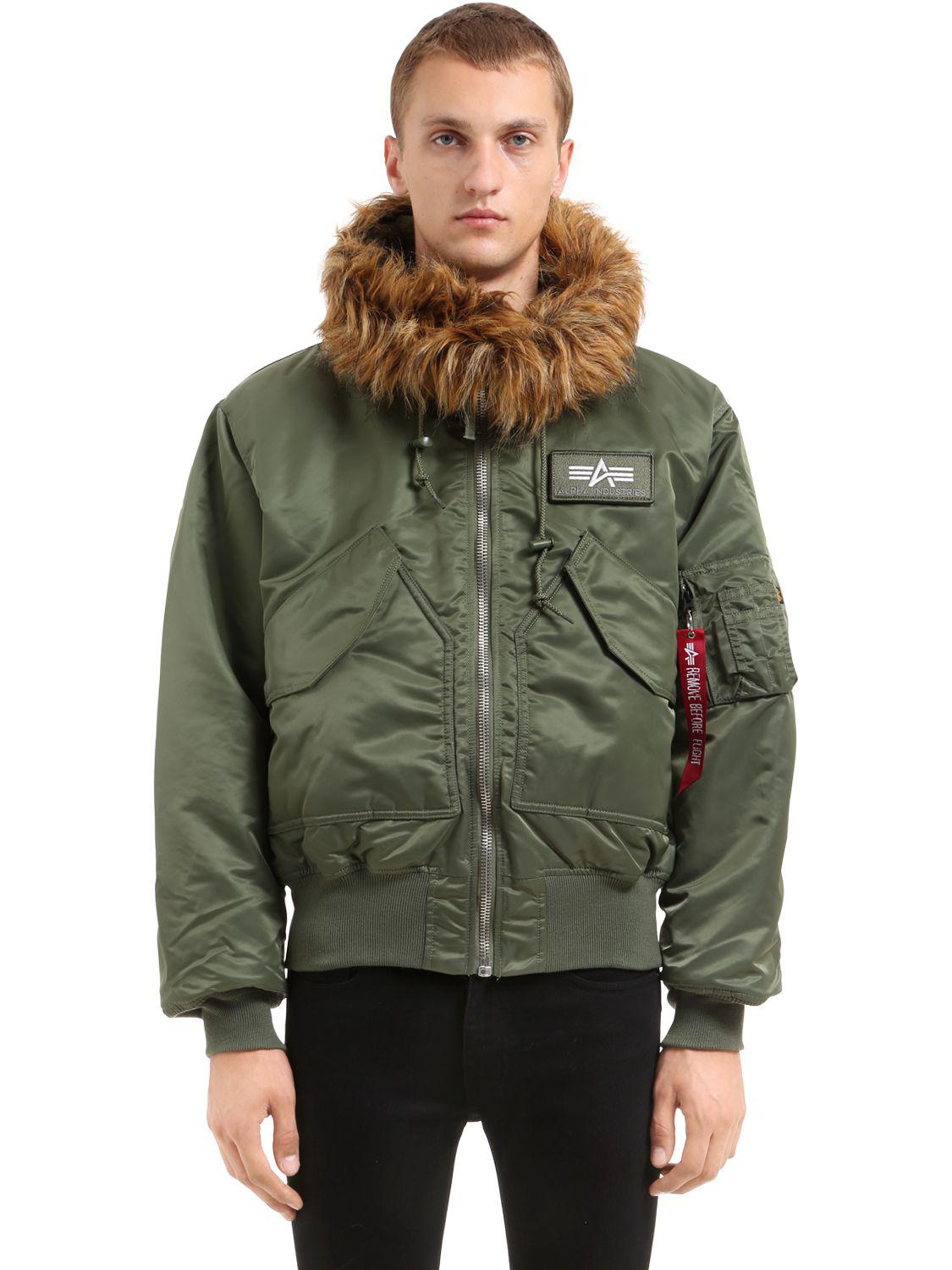 Alpha Industries 45/p Hooded Oversized Bomber Jacket in ...