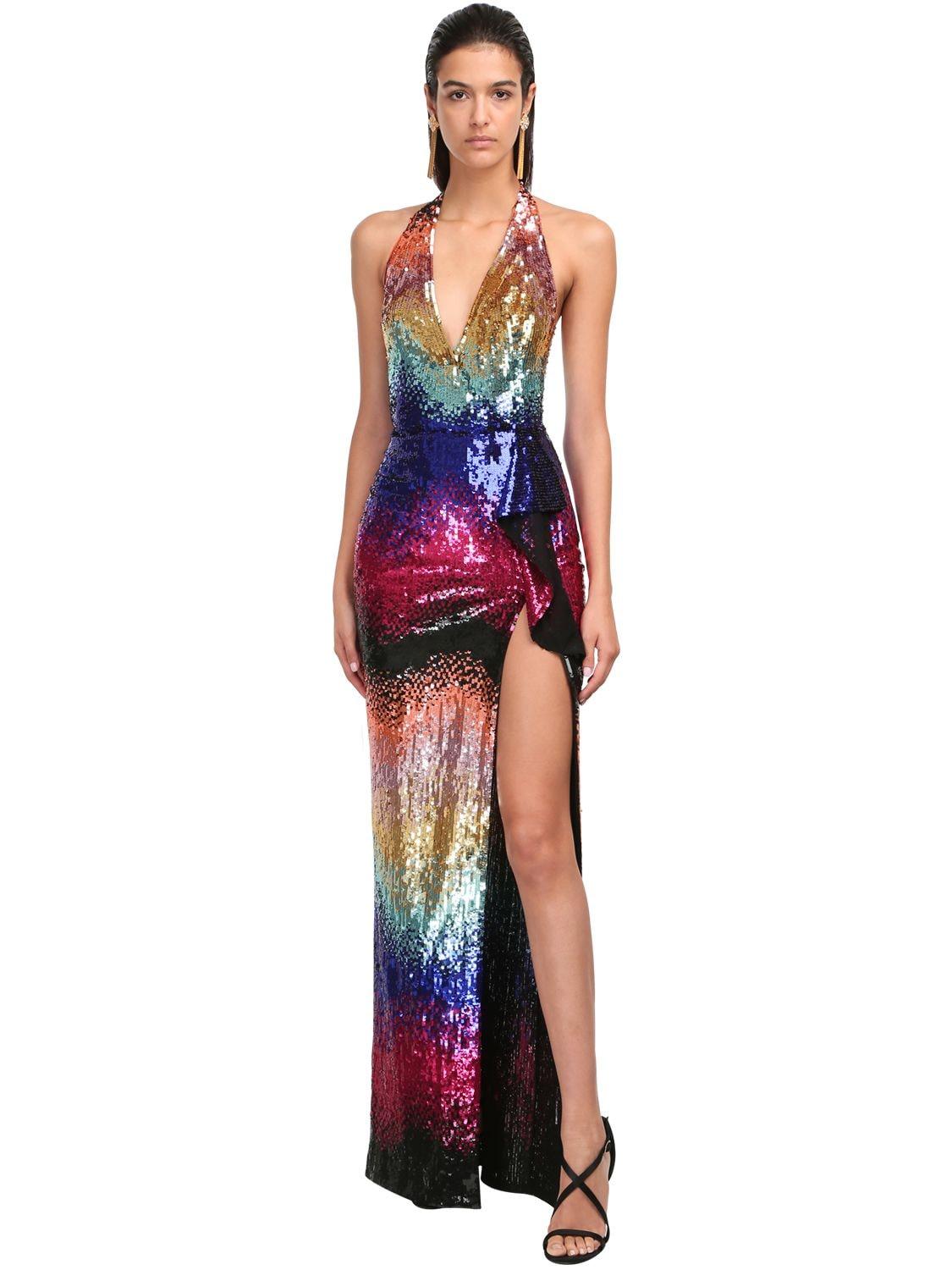 Zuhair Murad Rainbow Sequined Dress | Lyst