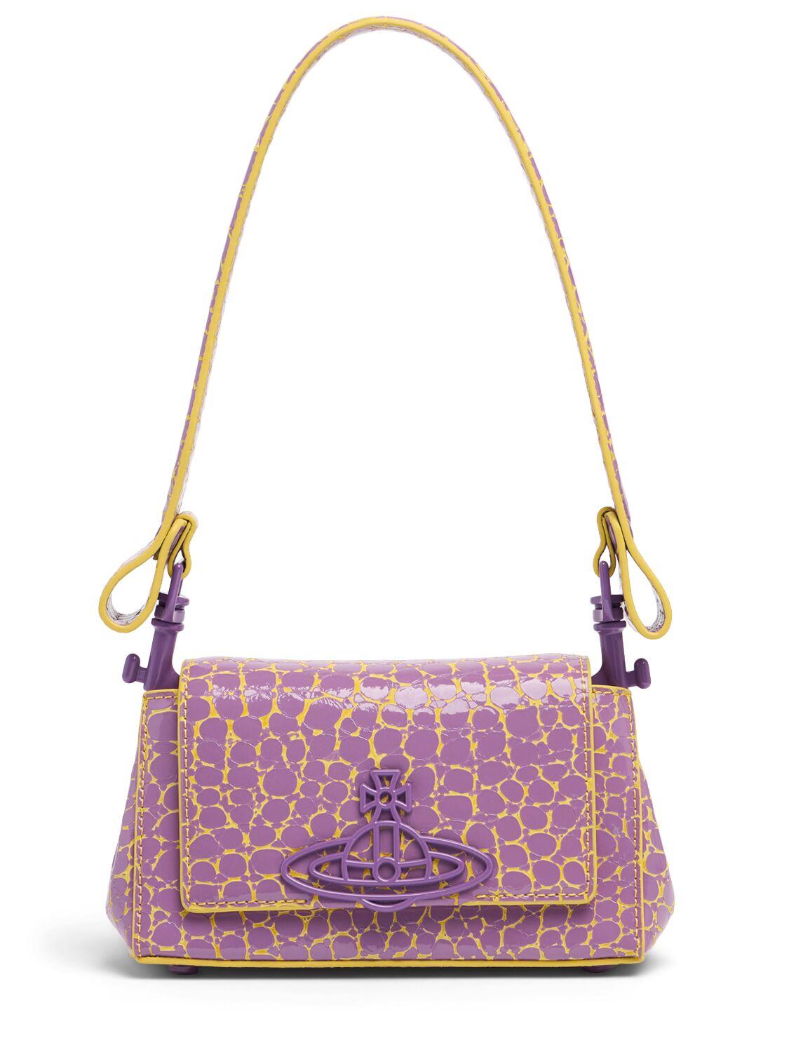 Vivienne Westwood Small Hazel Leather Shoulder Bag in Purple