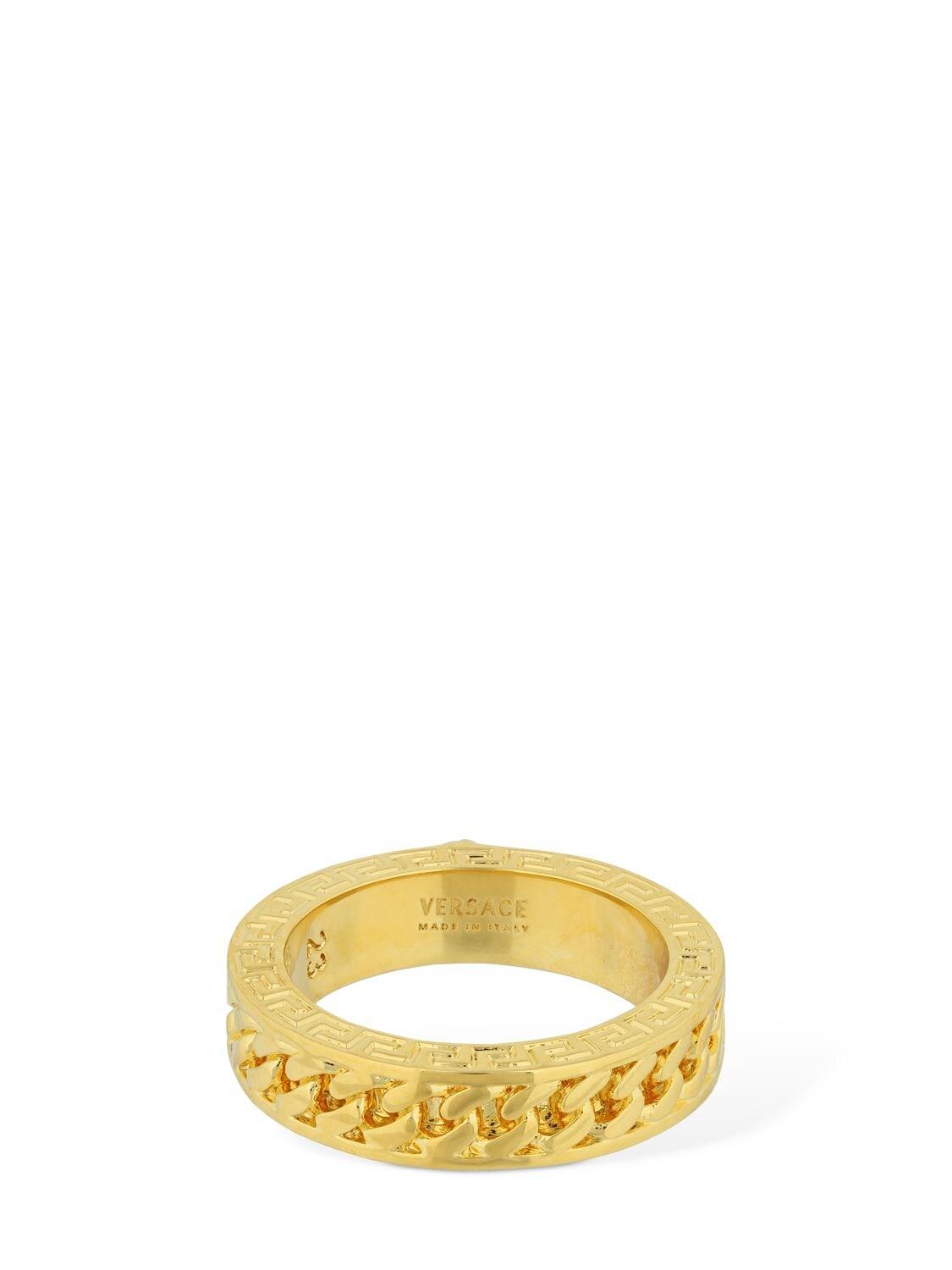 Versace Medusa Chained Ring in Metallic for Men | Lyst