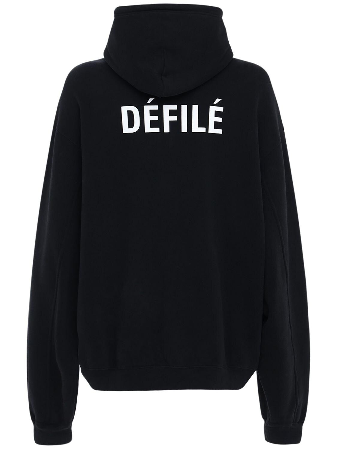 Balenciaga Défilé Printed Cotton Sweatshirt Hoodie in Black for Men | Lyst