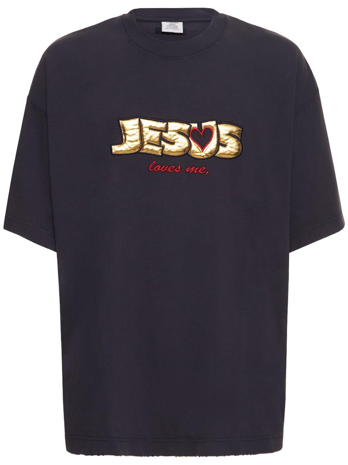 Vetements Jesus Loves You Cotton T-shirt in Blue for Men | Lyst Vetements Jesus Loves You Cotton T-shirt in Blue for Men | Lyst