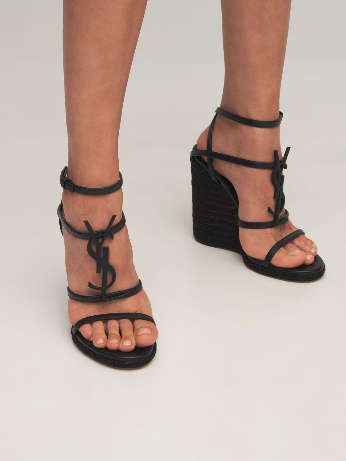 Cassandra Patent Leather Thong Sandals in Black  Saint Laurent  Mytheresa