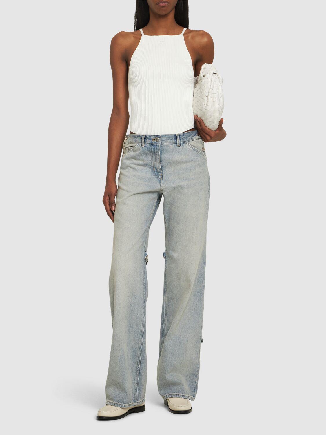 Courreges Sailor コットン デニム バギージーンズ Courreges Sailor コットンデニムバギージーンズ グレー | Lyst