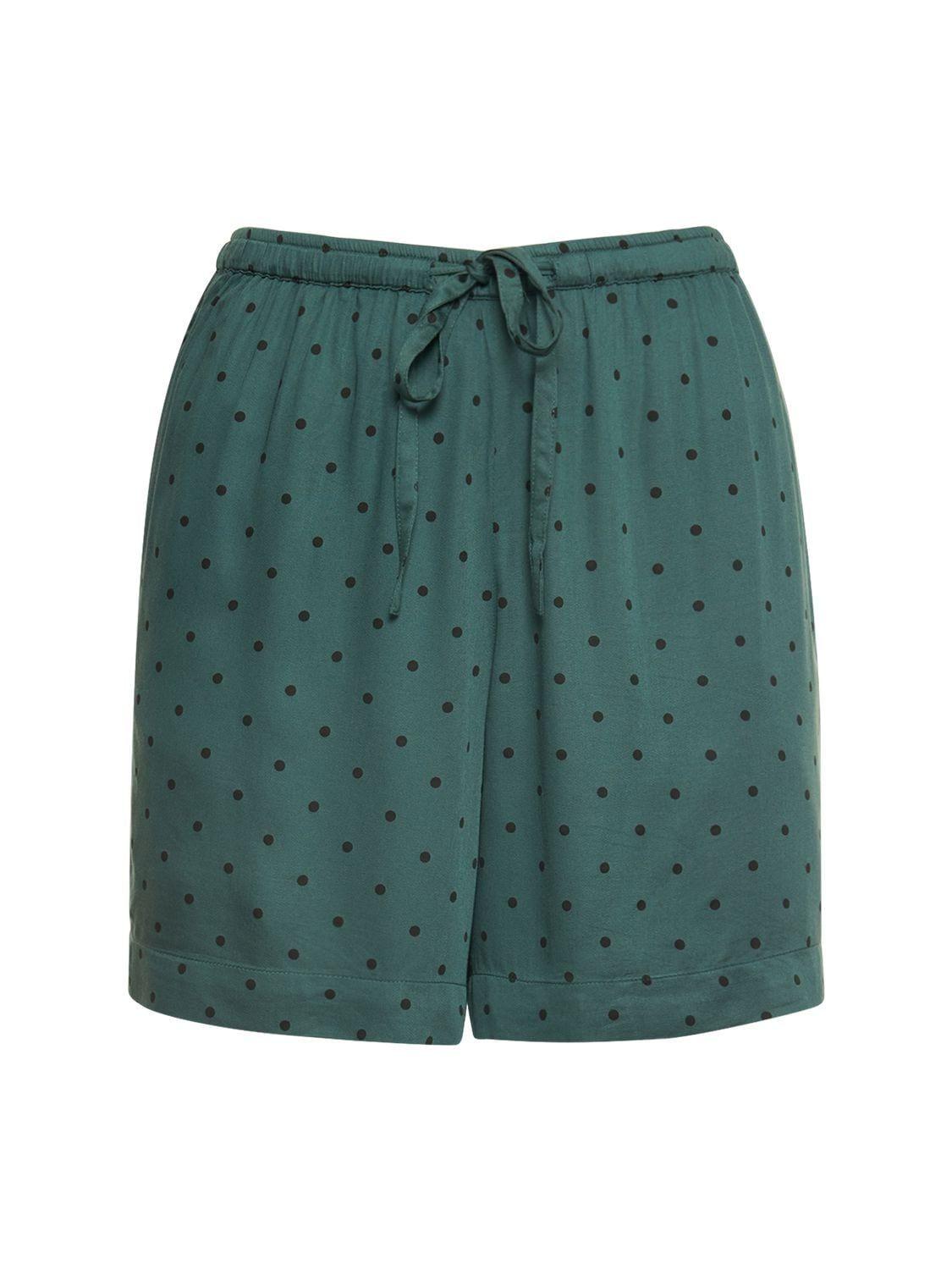 Underprotection Fie Up Satin Pajama Shorts in Green | Lyst