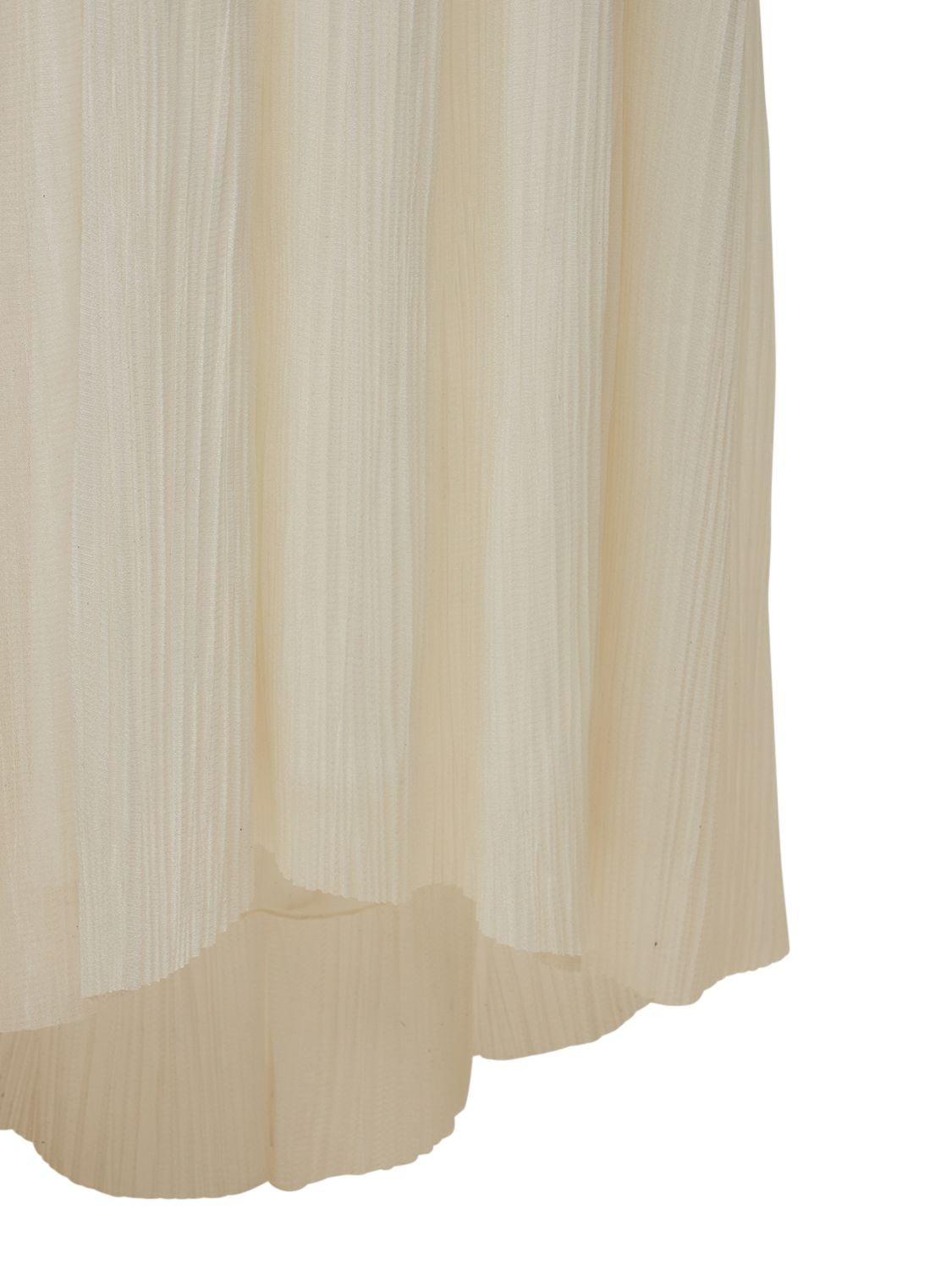 Maria Lucia Hohan Kamina Foiled Silk Tulle Long Dress in White | Lyst