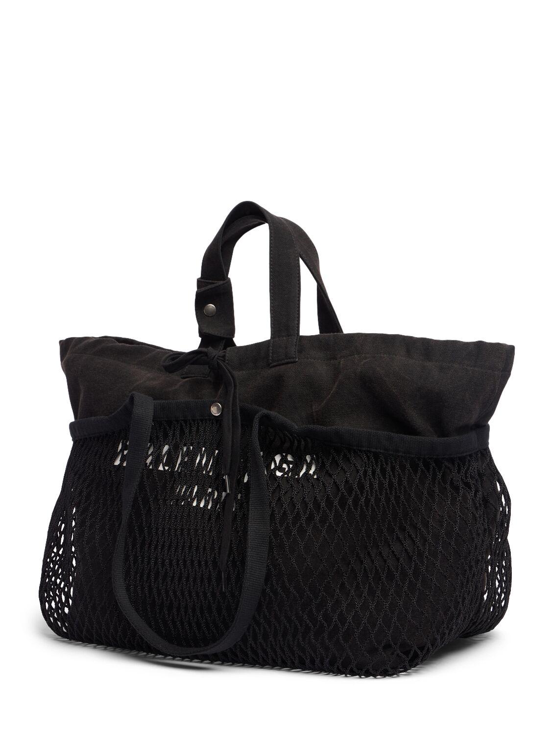 トートバッグ BALENCIAGA Black canvas and mesh medium 24/7 shopping bag Balenciaga Black Canvas And Mesh Medium 24/7 Shopping Bag
