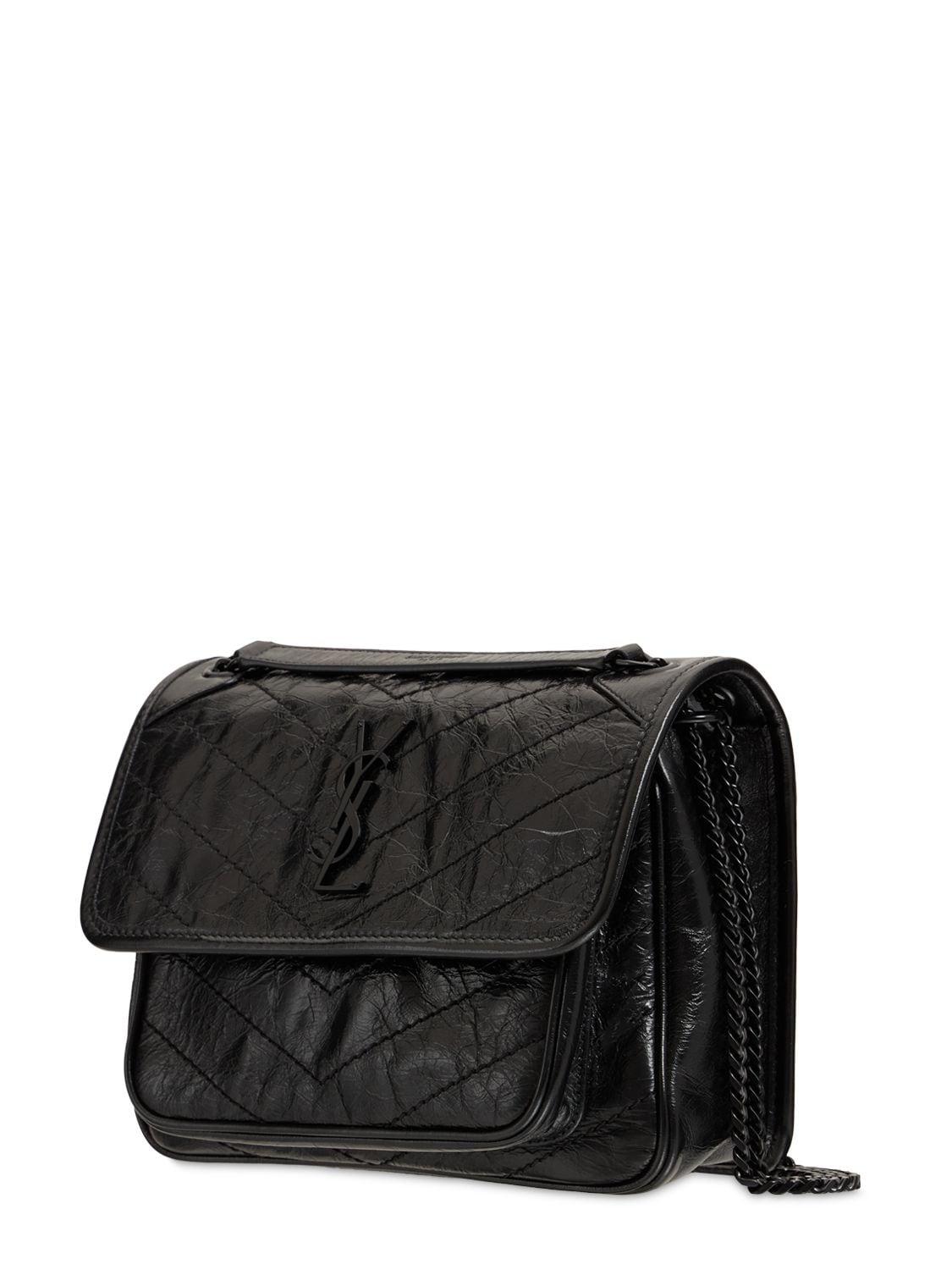niki medium bolsa in crinkled vintage leather