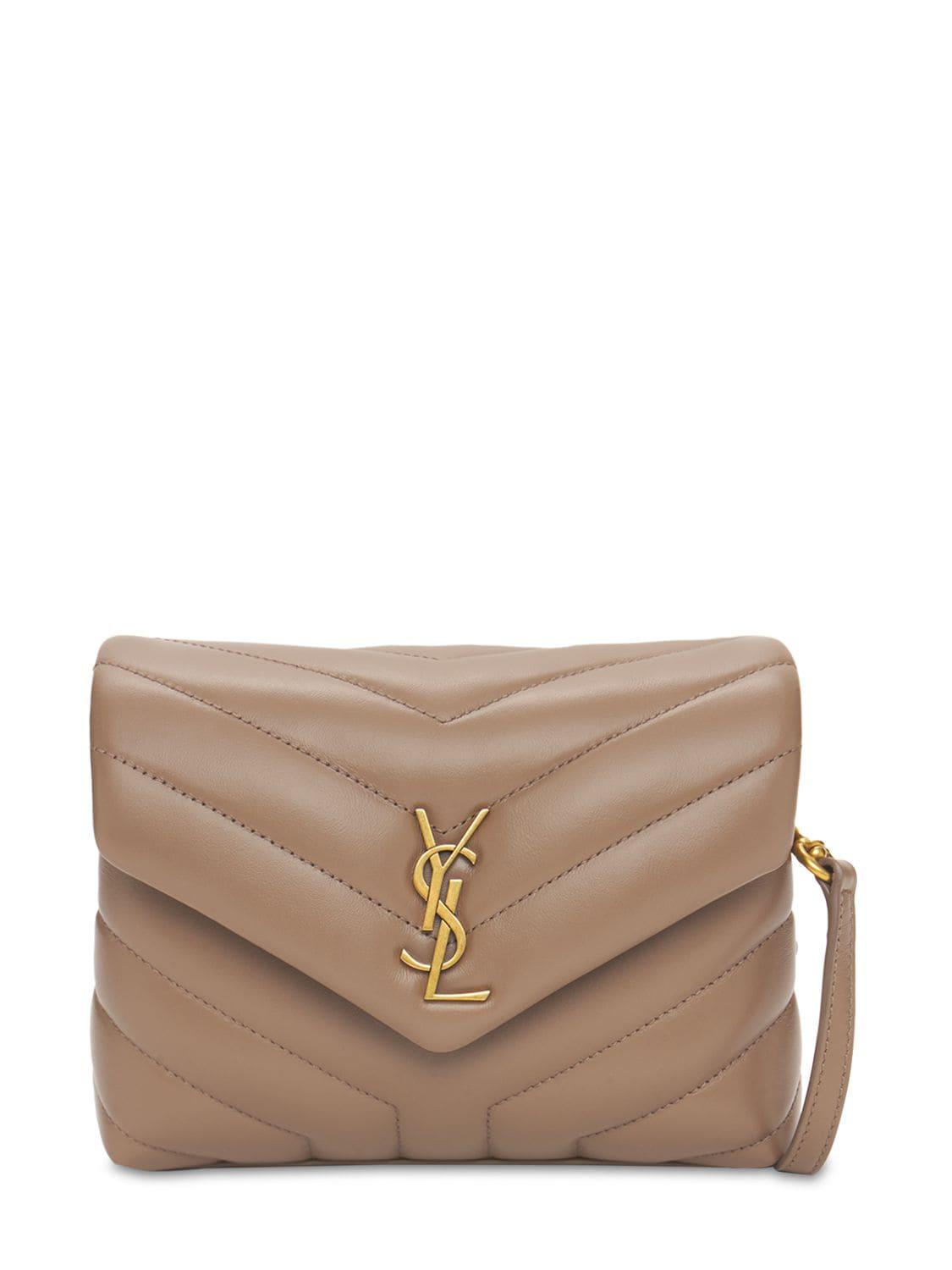 Saint Laurent Toy Loulou Monogram Leather Bag in Brown | Lyst