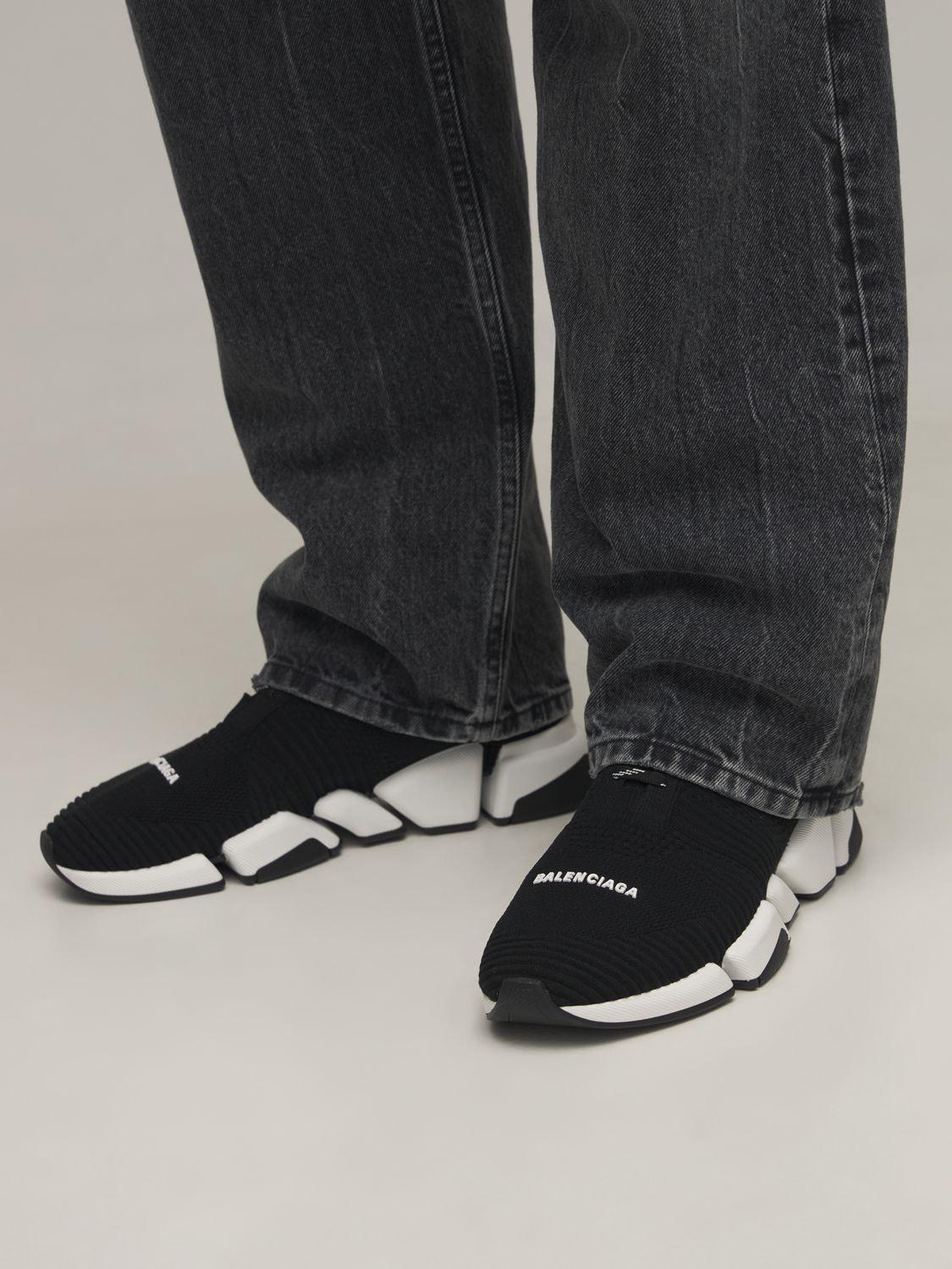 balenciaga speed lace up on feet