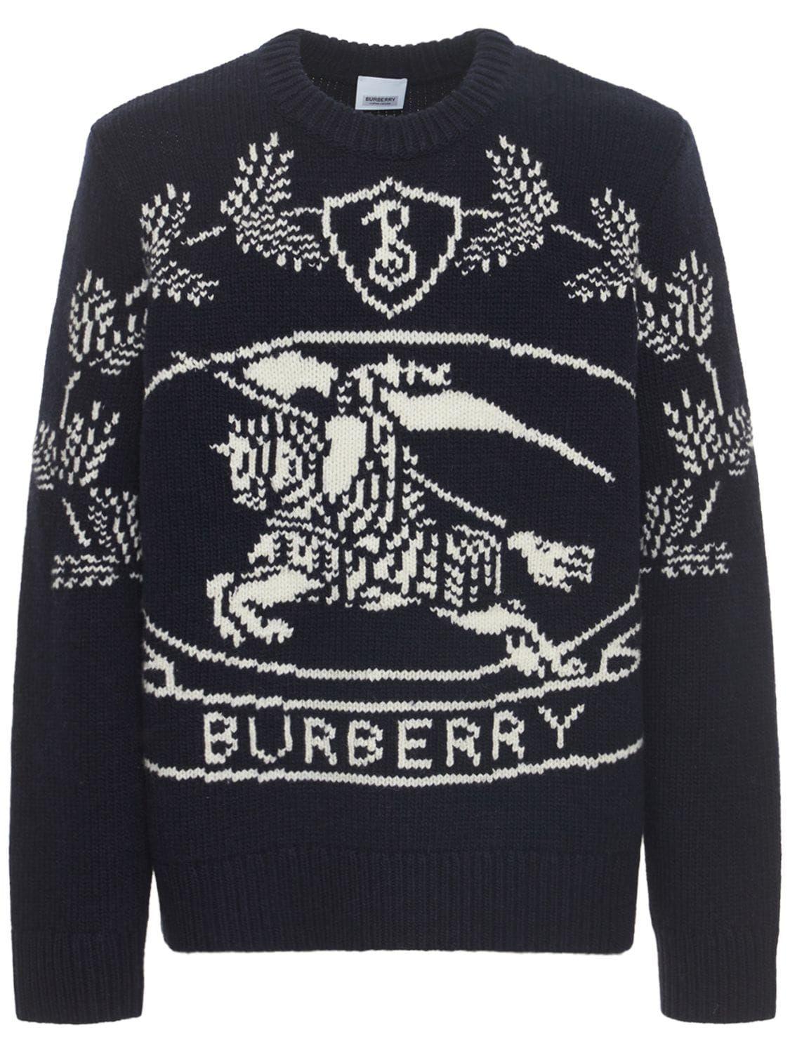 Burberry Navy Intarsia Sweatshirt