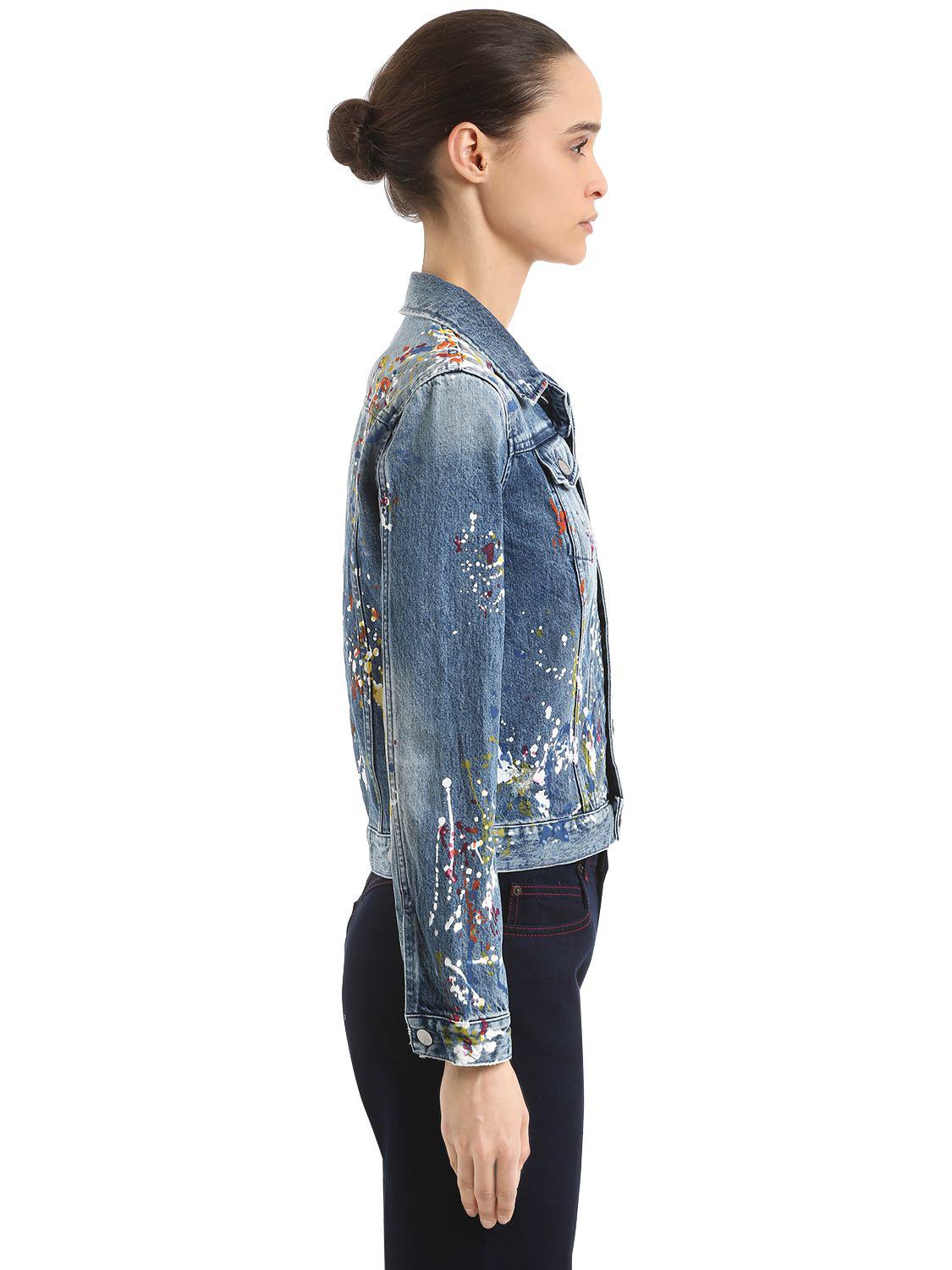calvin klein paint splatter denim jacket