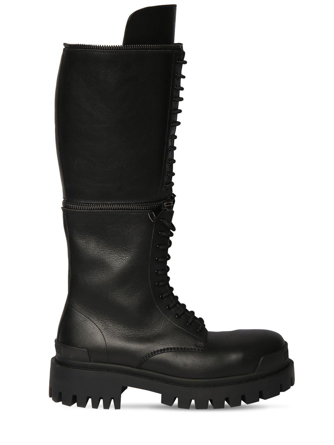 Balenciaga Master Leather Boots in Black for Men | Lyst