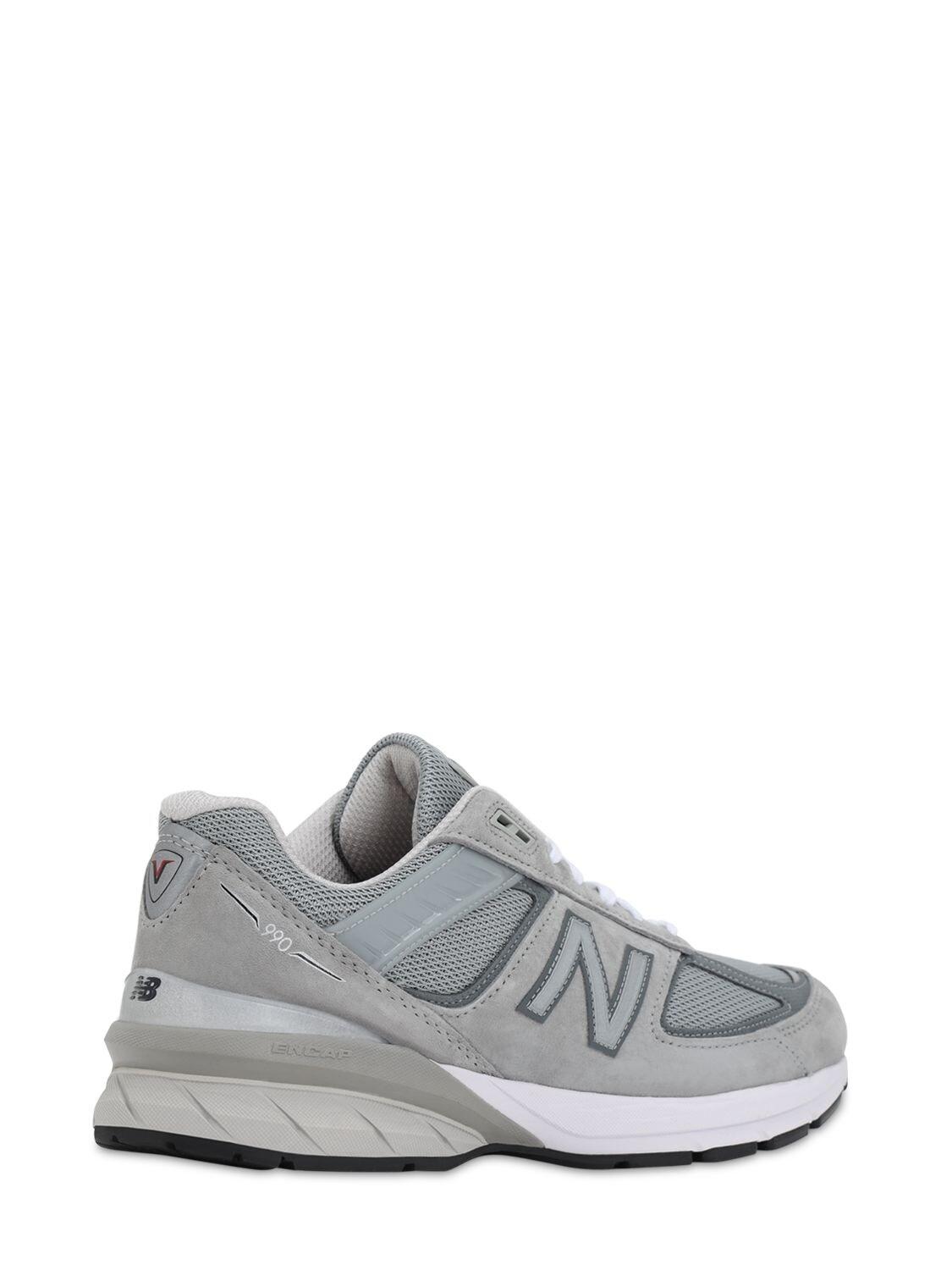New Balance 990 V5 Suede & Mesh Sneakers in Grey (Gray) for Men - Lyst