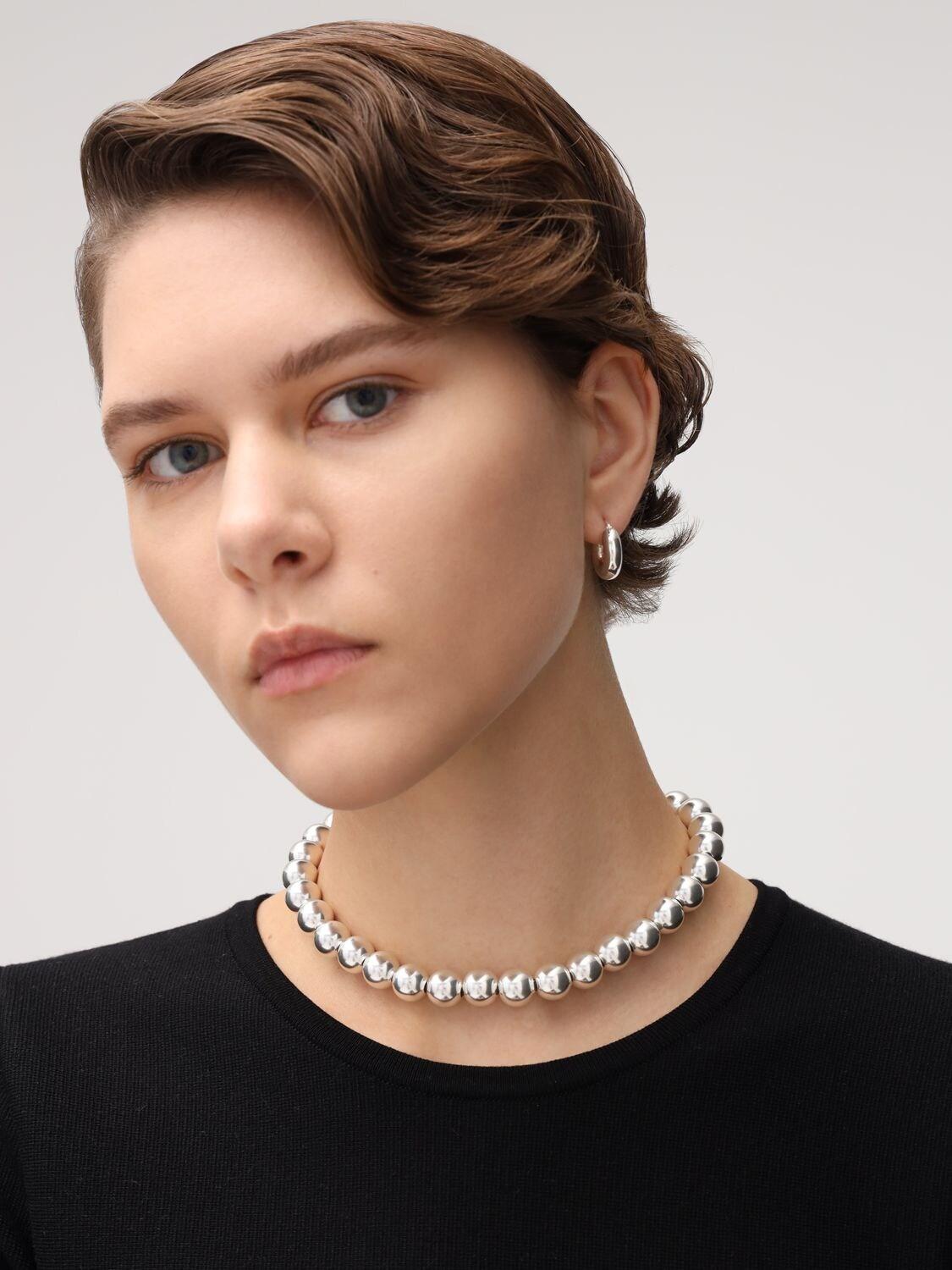 Jil Sander Sphere Collar Necklace in Metallic | Lyst UK