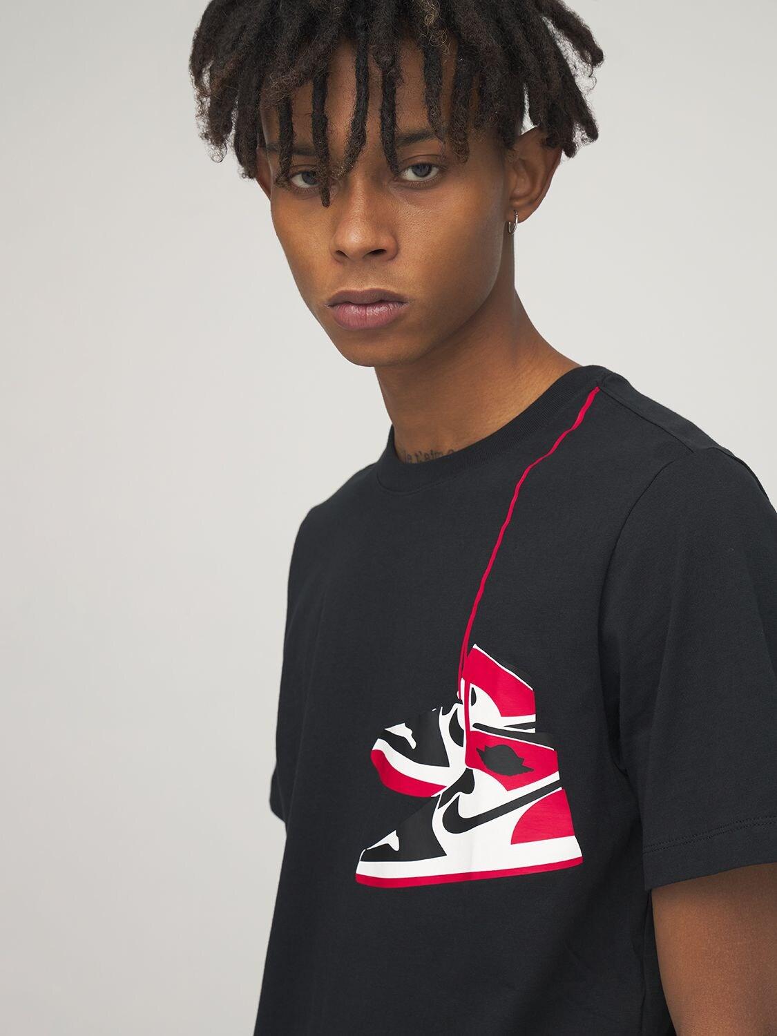 Donau tarwe Spookachtig Nike Jordan Aj1 Shoe Print Cotton T-shirt in Black for Men | Lyst