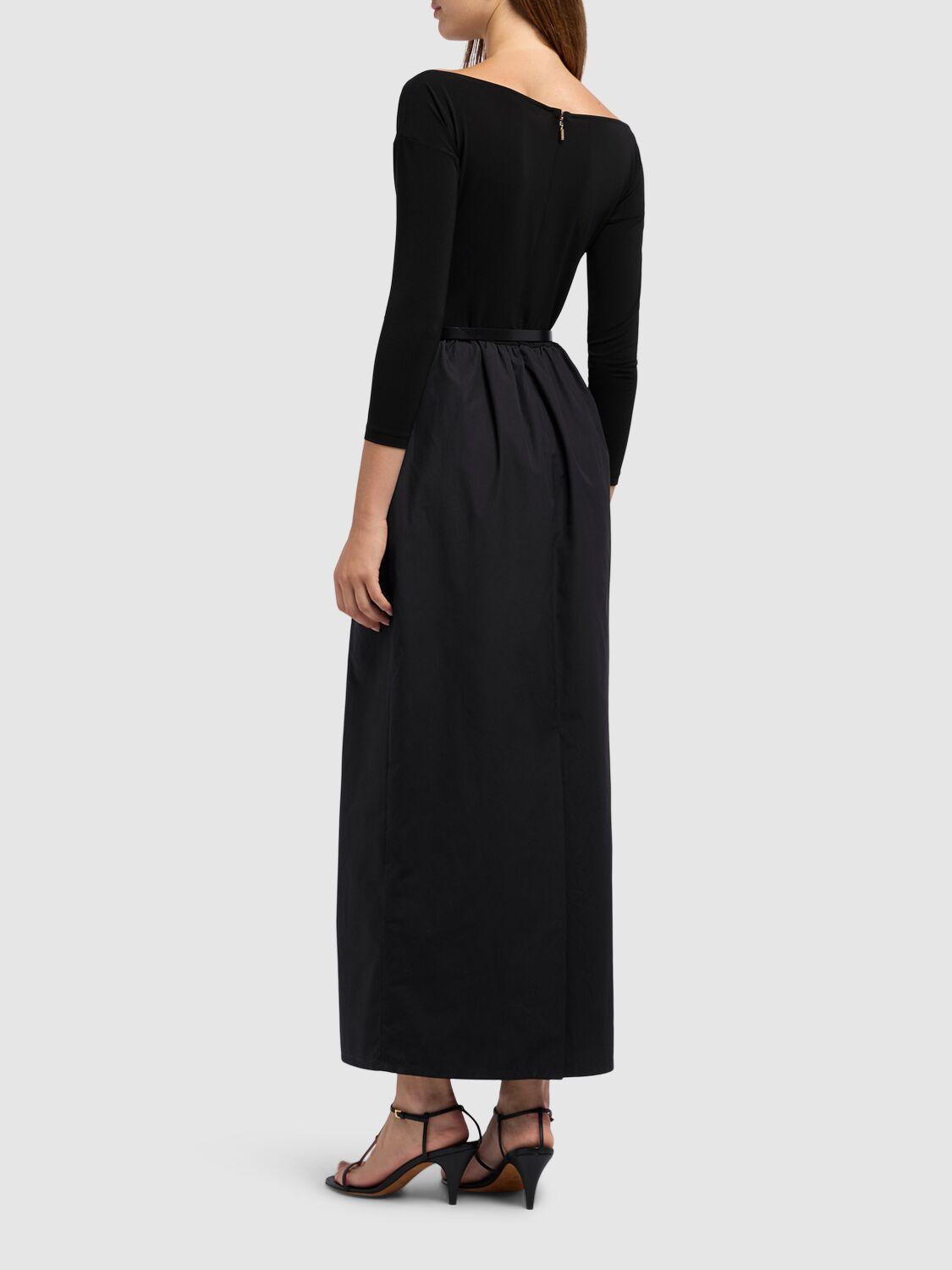 Max Mara Kaiser Stretch Jersey Long Dress in Black | Lyst UK