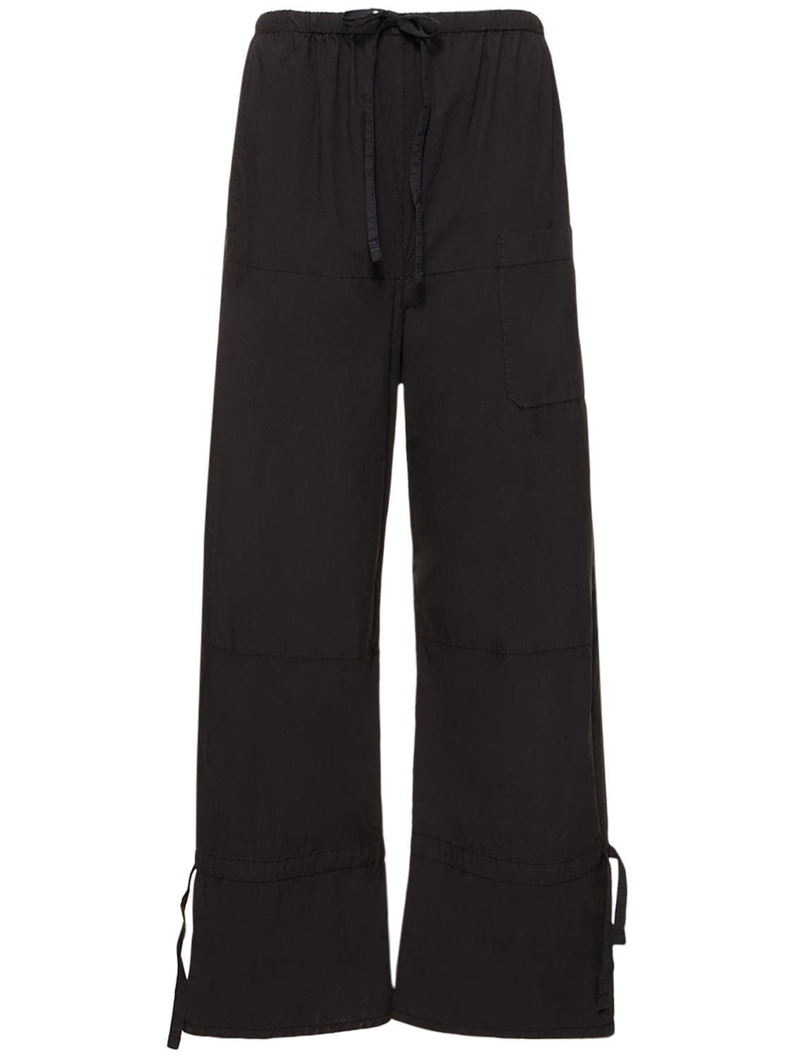 Lemaire Parachute Cotton Pants in Black | Lyst