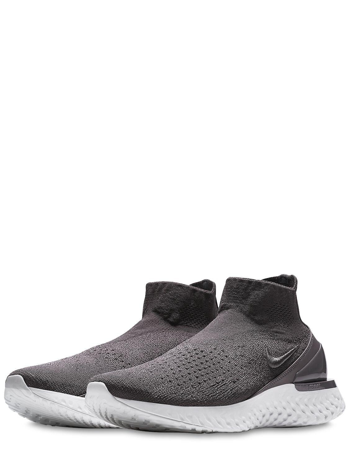 grey rise react flyknit sneakers