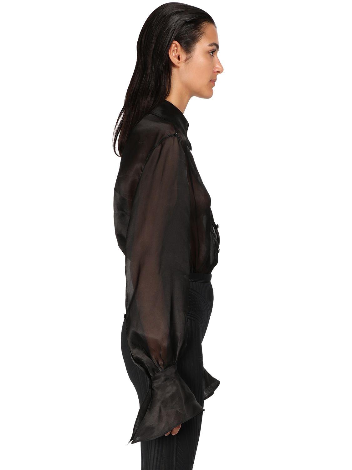 Mugler Sheer Organza Shirt Body in 