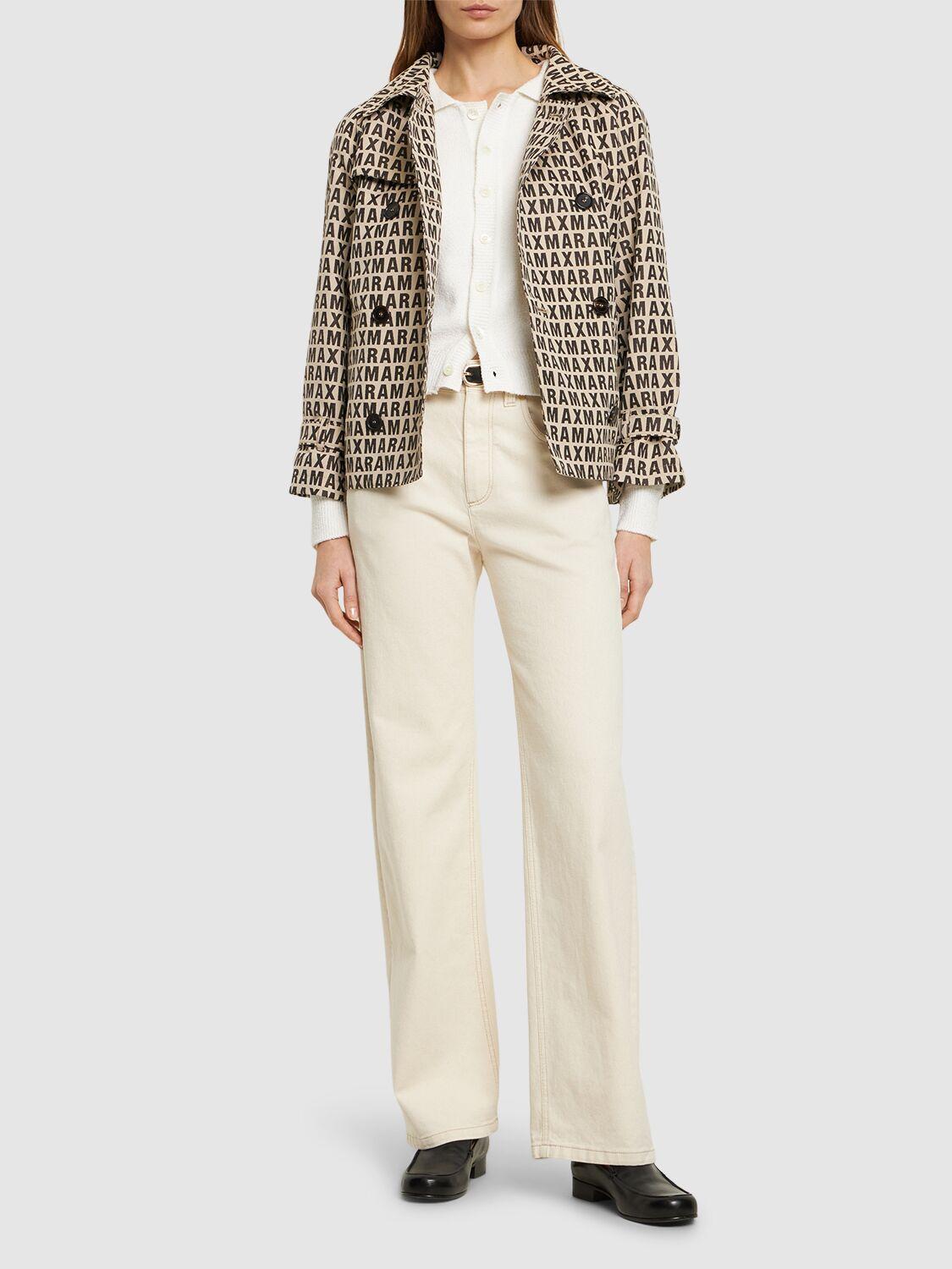 【関税＆送料込み】Max Mara Printed Short Jacket Max Mara Jacqueline Logo Jacquard Short Jacket | Lyst