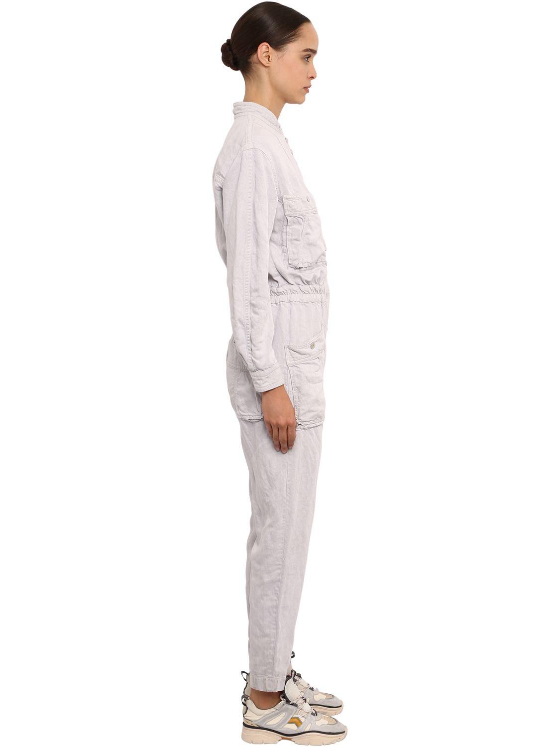 white linen jumpsuit long sleeve