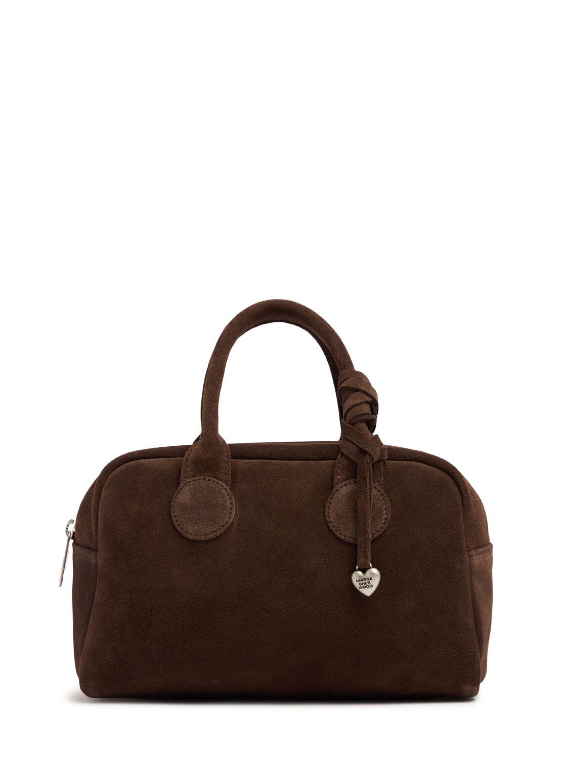 Marge Sherwood Bowling Soft Suede Top Handle Bag in Brown | Lyst