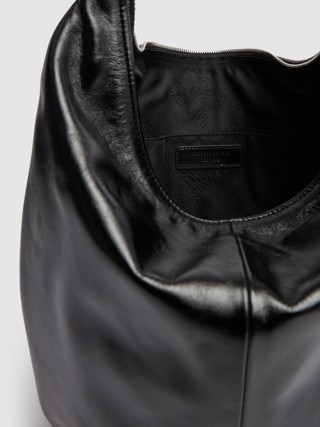 [Margesherwood] / ☆ PUMPKIN LARGE / black glossy plain LARGE PUMPKIN BAG - BLACK GLOSSY PLAIN