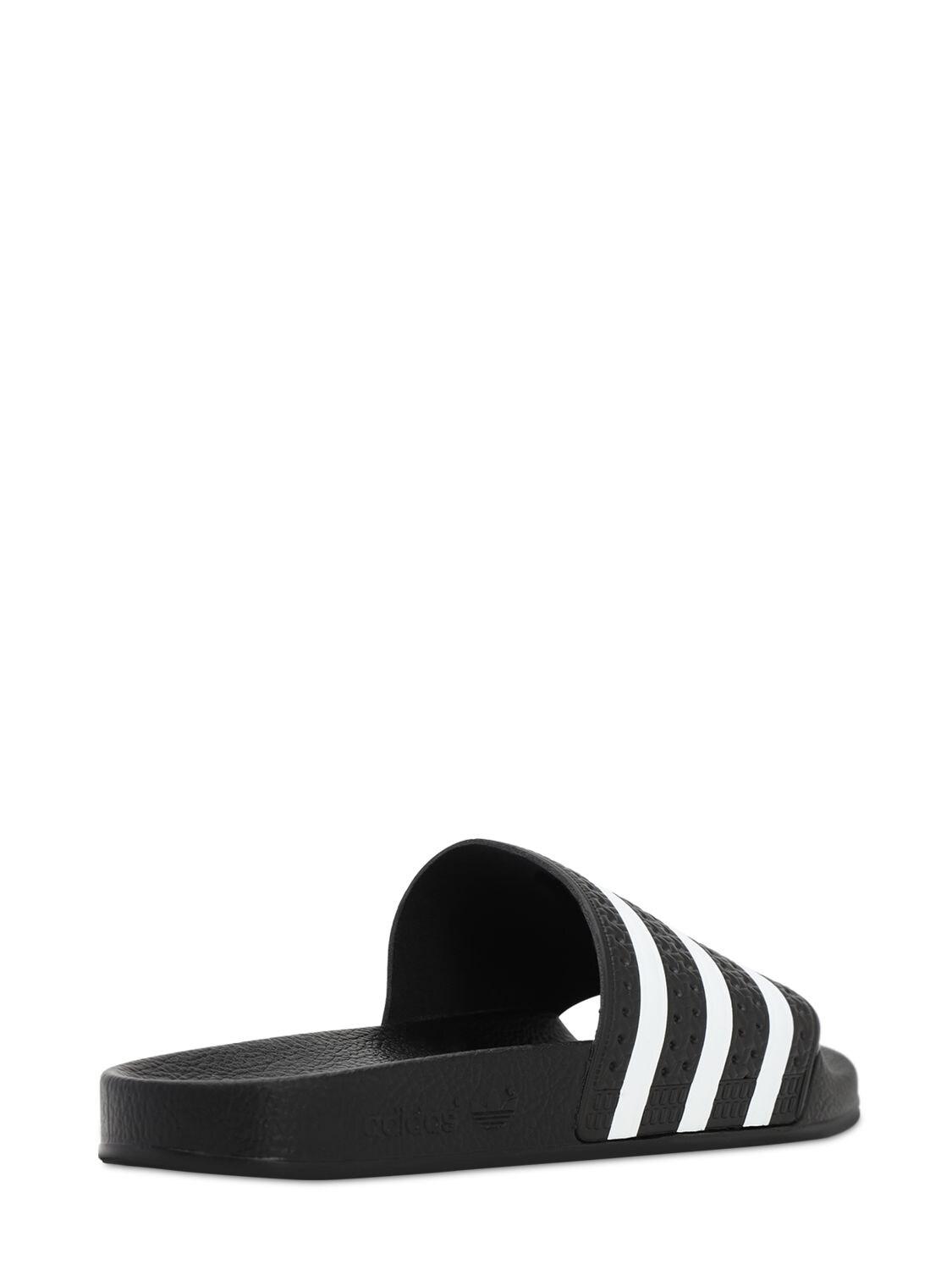 adidas Originals Rubber Adilette Slide Sandals in Black/White (Black) for  Men - Lyst