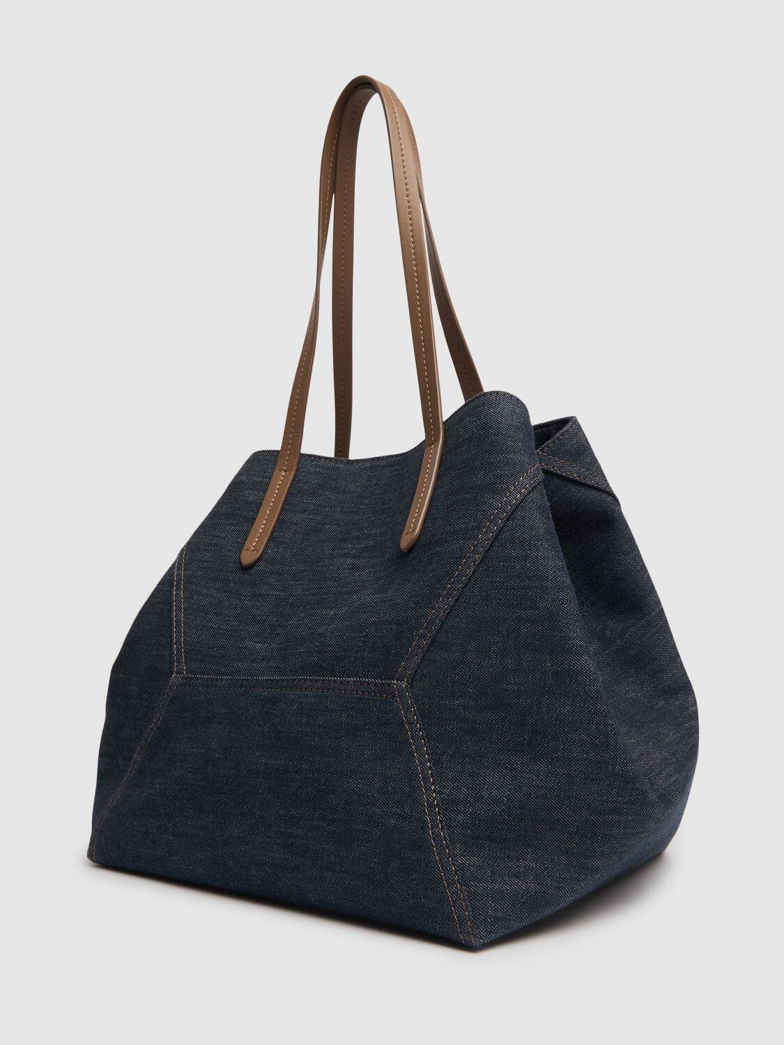 トートバッグ BRUNELLO CUCINELLI Woman Tote bags Blue MB25D2571 C001 Duo Large denim tote bag in blue - Brunello Cucinelli
