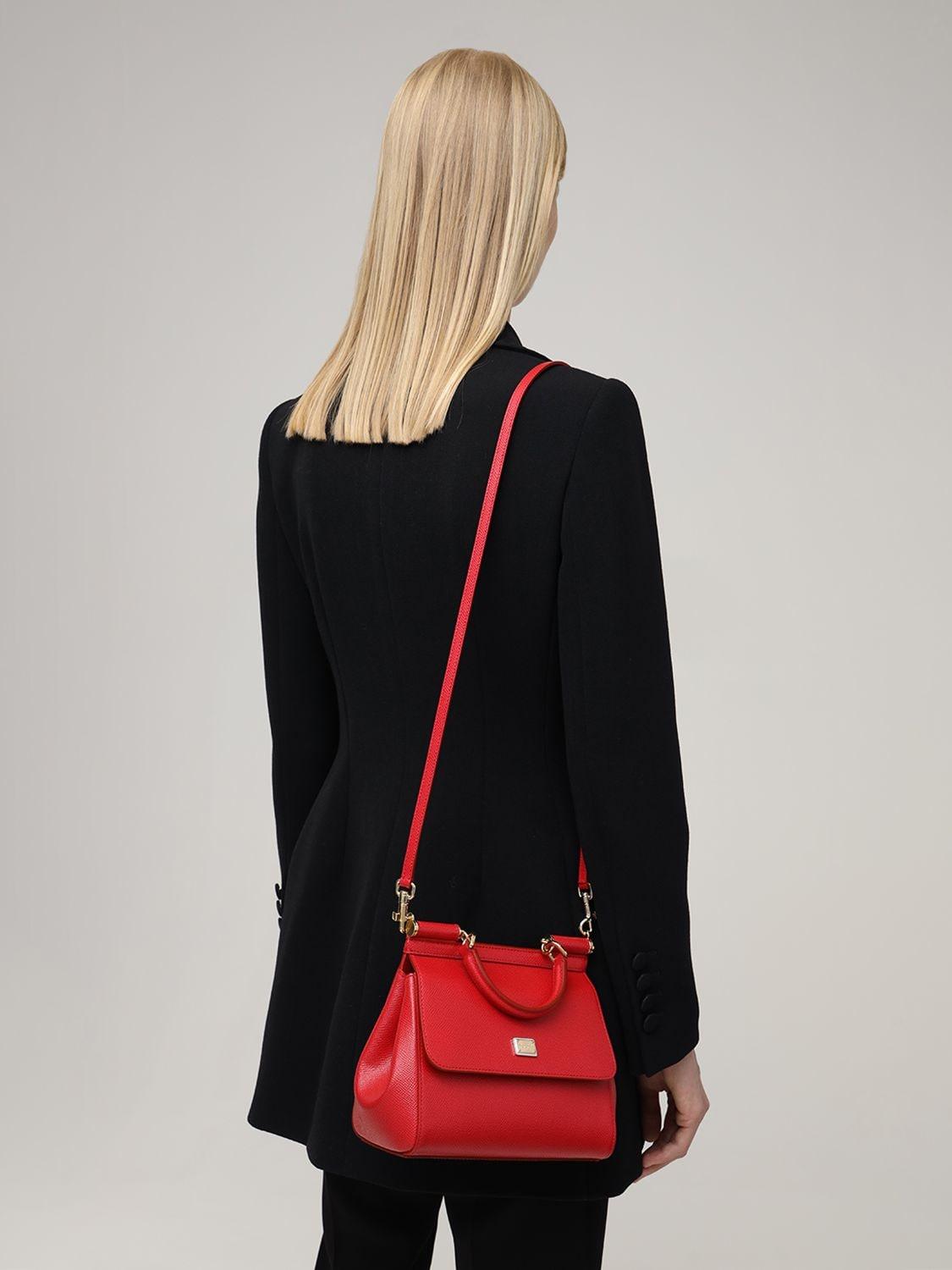 Dolce & Gabbana Medium Sicily Handbag In Dauphine Leather in Red | Lyst