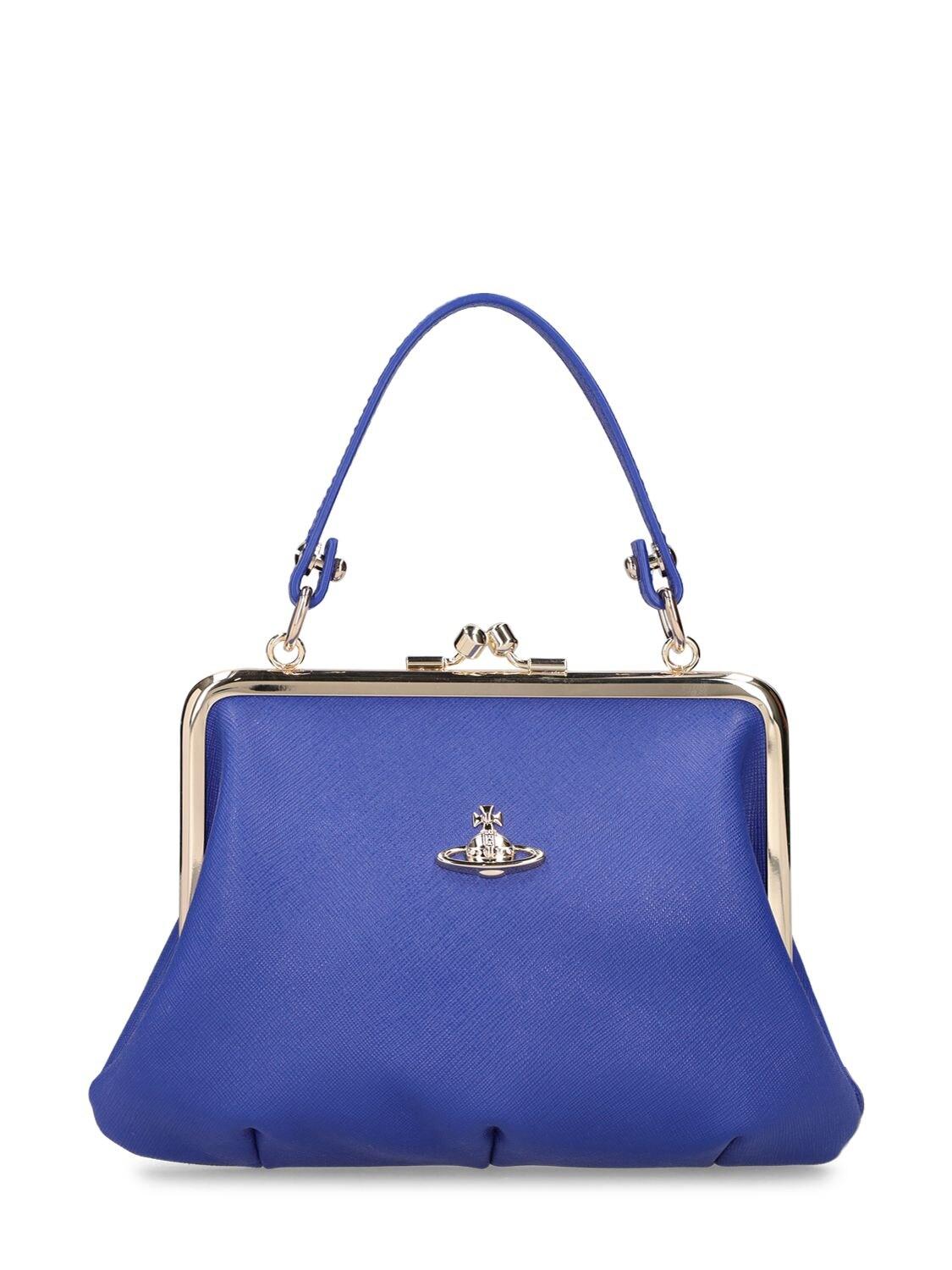 Vivienne Westwood Granny Frame Saffiano Leather Bag in Blue | Lyst UK