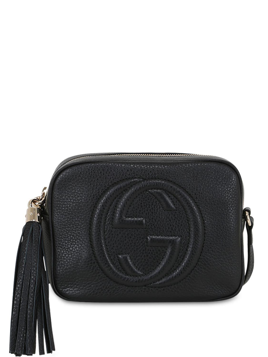 Gucci Soho Grained Leather Disco Bag in Black - Lyst