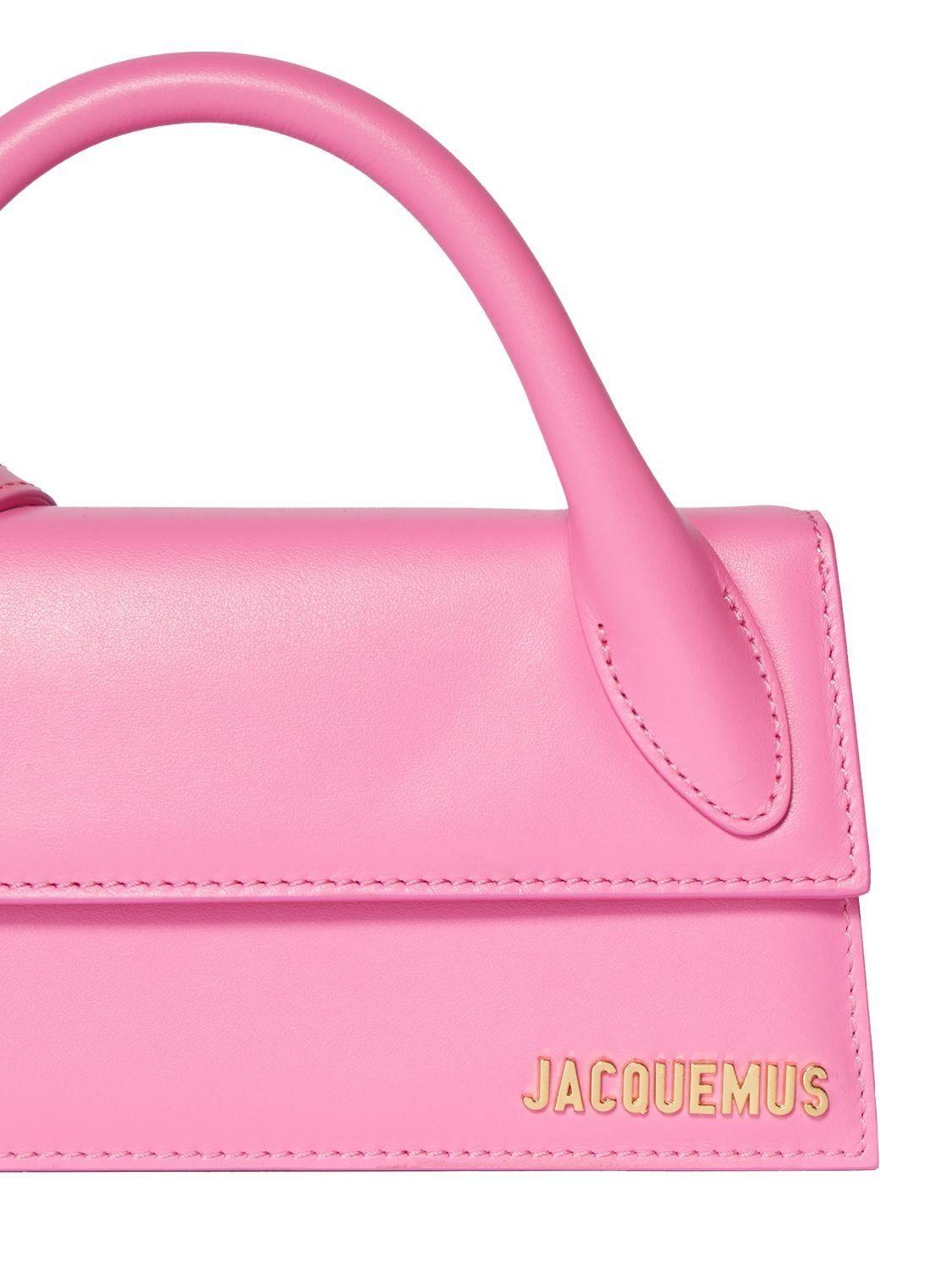 Jacquemus Le Chiquito Long Leather Top Handle Bag in Pink