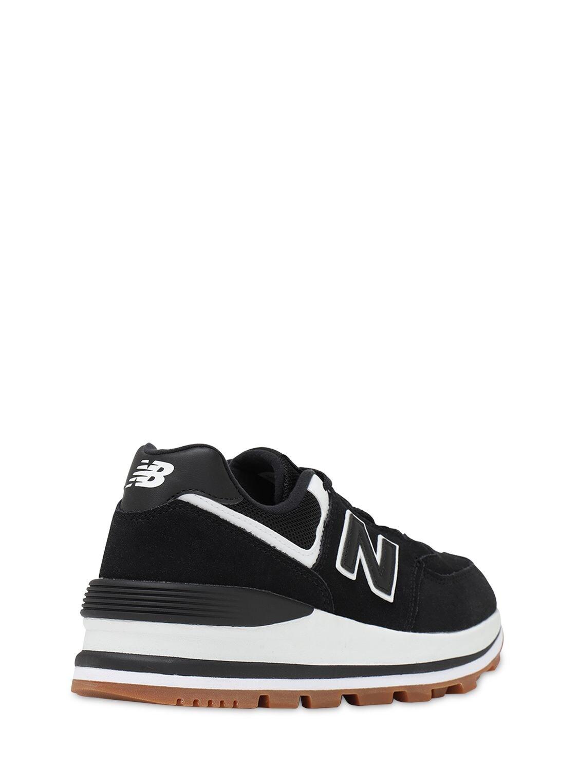 New Balance 574 Wedge in Black | Lyst