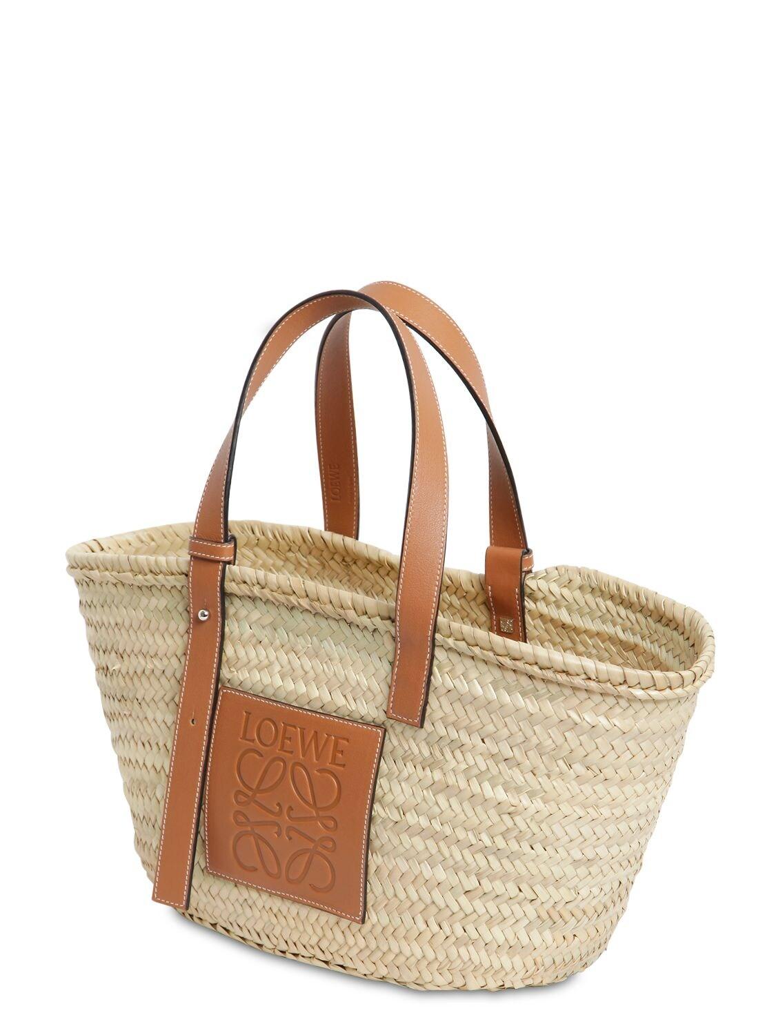 LOEWE Raffia Basket Tote Bag Natural Tan 1307119